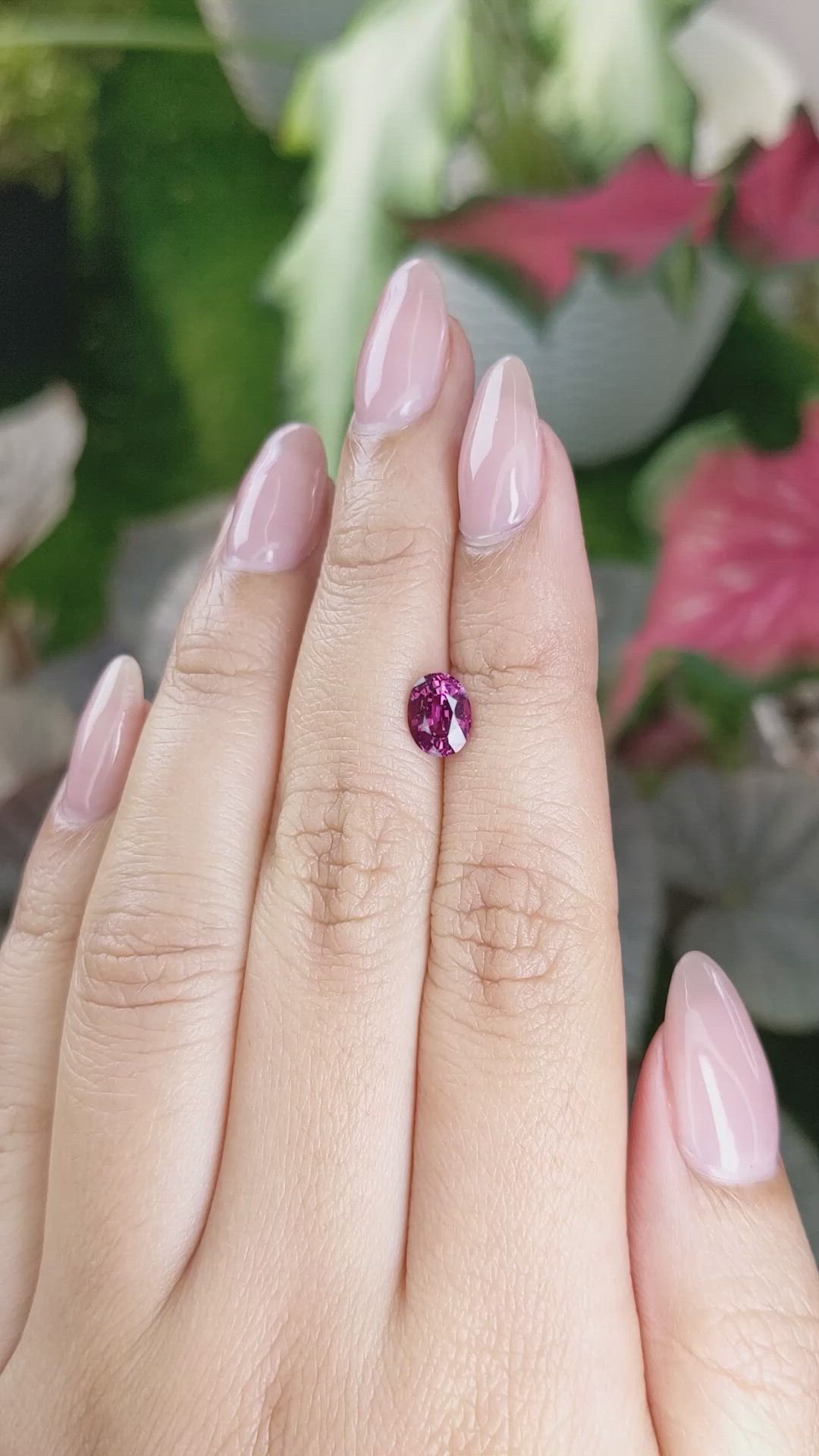 1.17 Ct. Pinkish Purple Garnet from Ceylon (Sri Lanka) Size Video