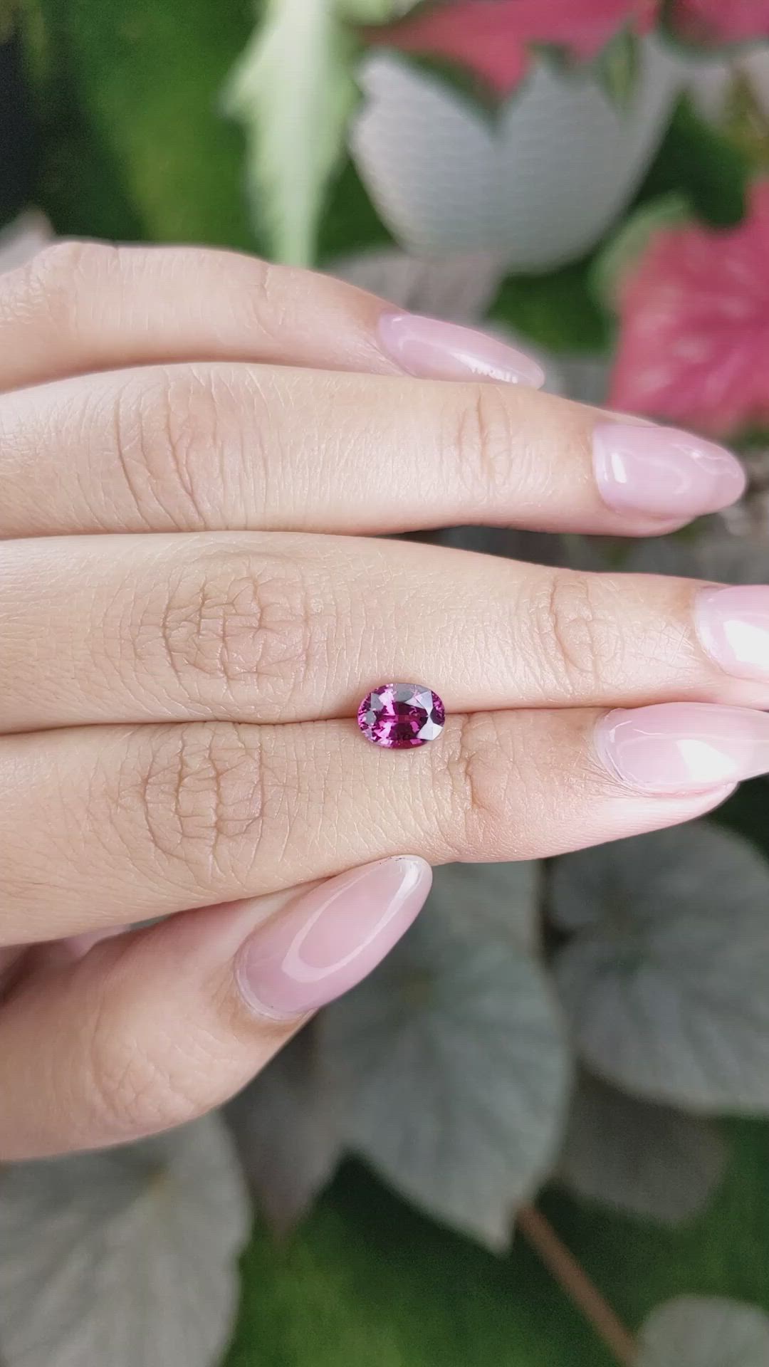 1.17 Ct. Pinkish Purple Garnet from Ceylon (Sri Lanka) Size Video