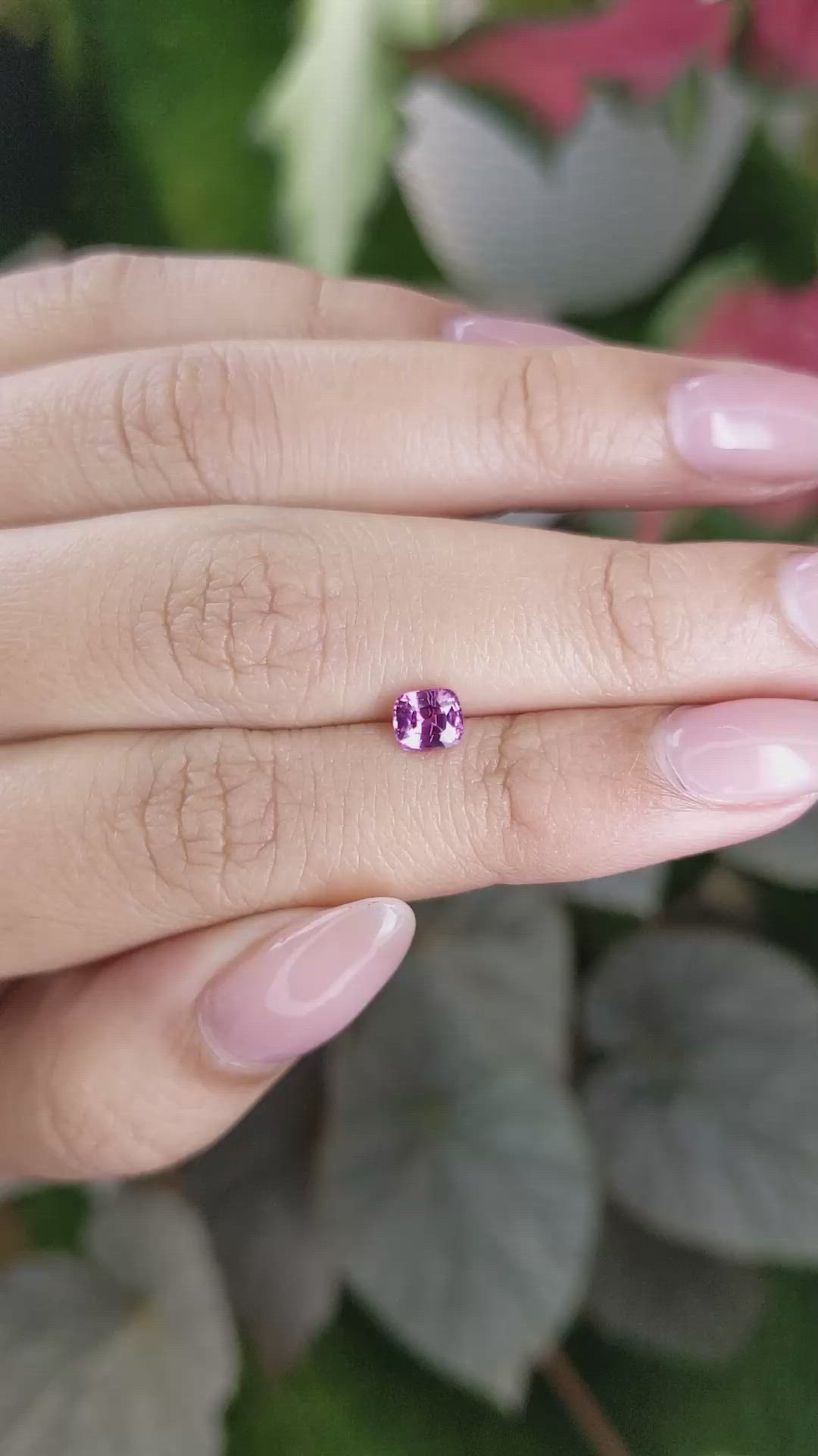 0.65 Ct. Pinkish Purple Garnet from Ceylon (Sri Lanka) Size Video