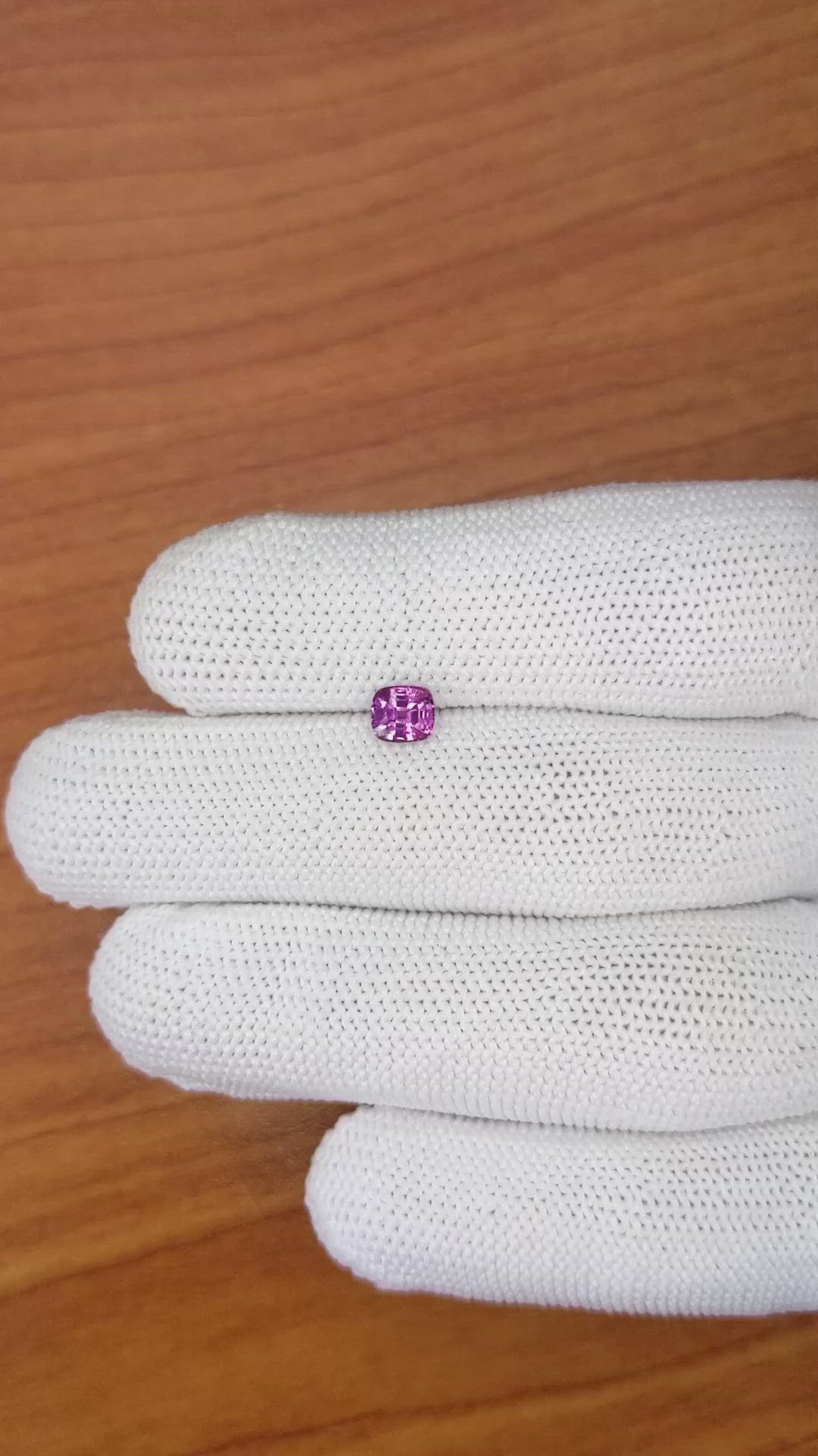 0.65 Ct. Pinkish Purple Garnet from Ceylon (Sri Lanka) Size Video