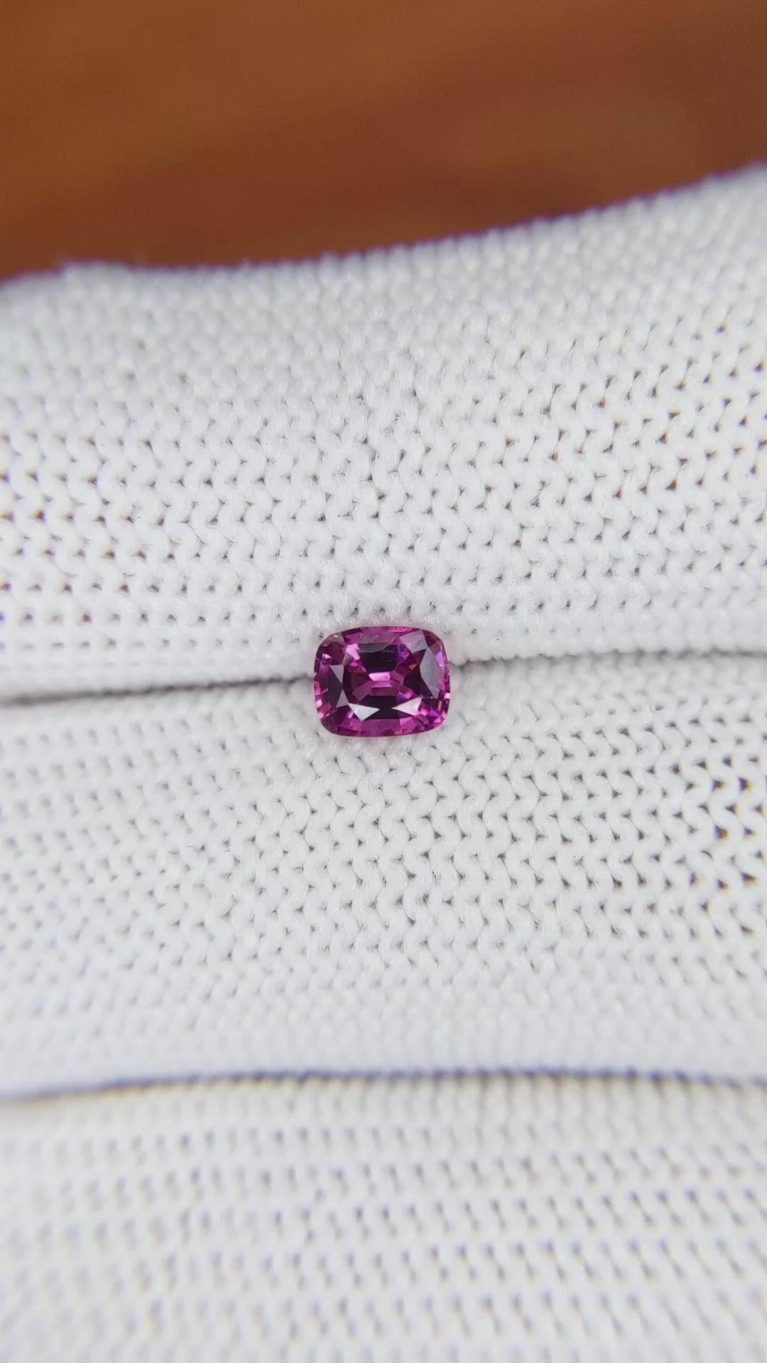 0.57 Ct. Pinkish Purple Garnet from Ceylon (Sri Lanka) Size Video
