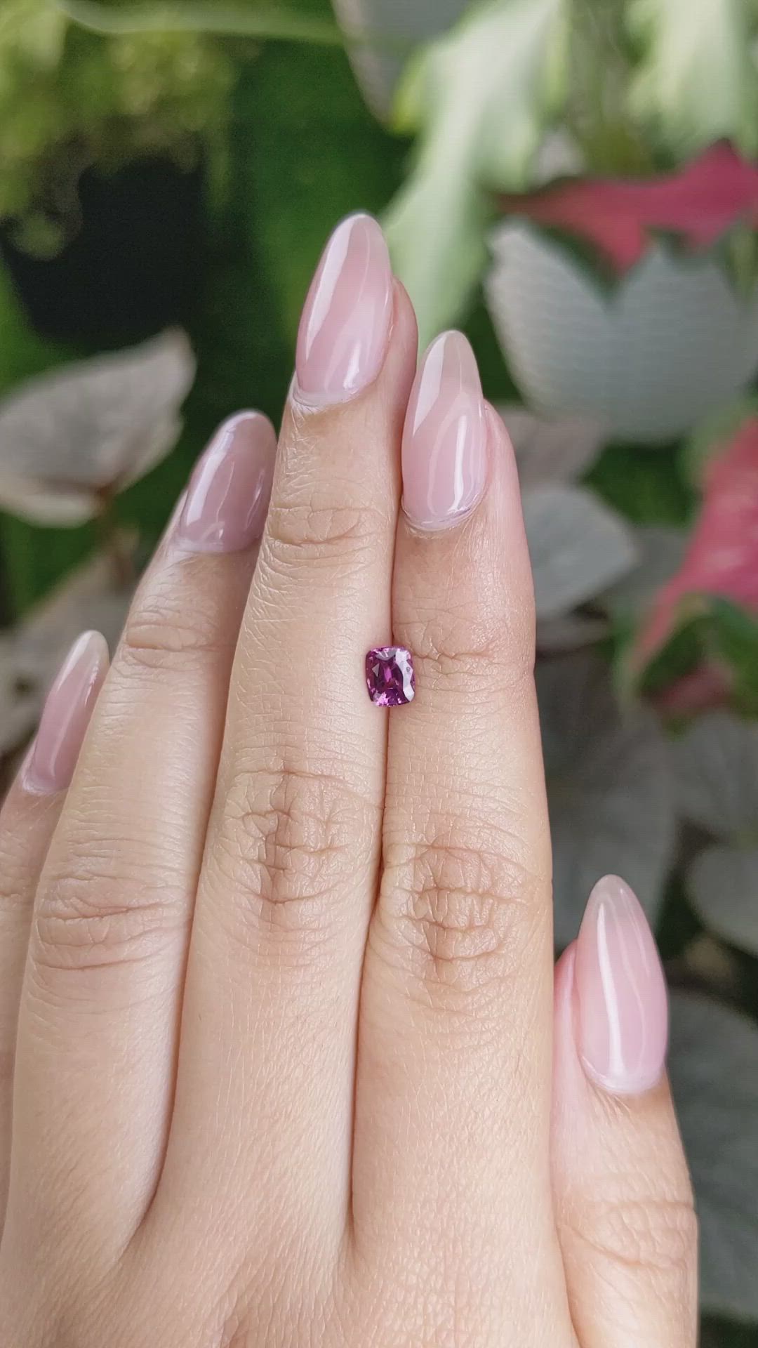 0.57 Ct. Pinkish Purple Garnet from Ceylon (Sri Lanka) Size Video