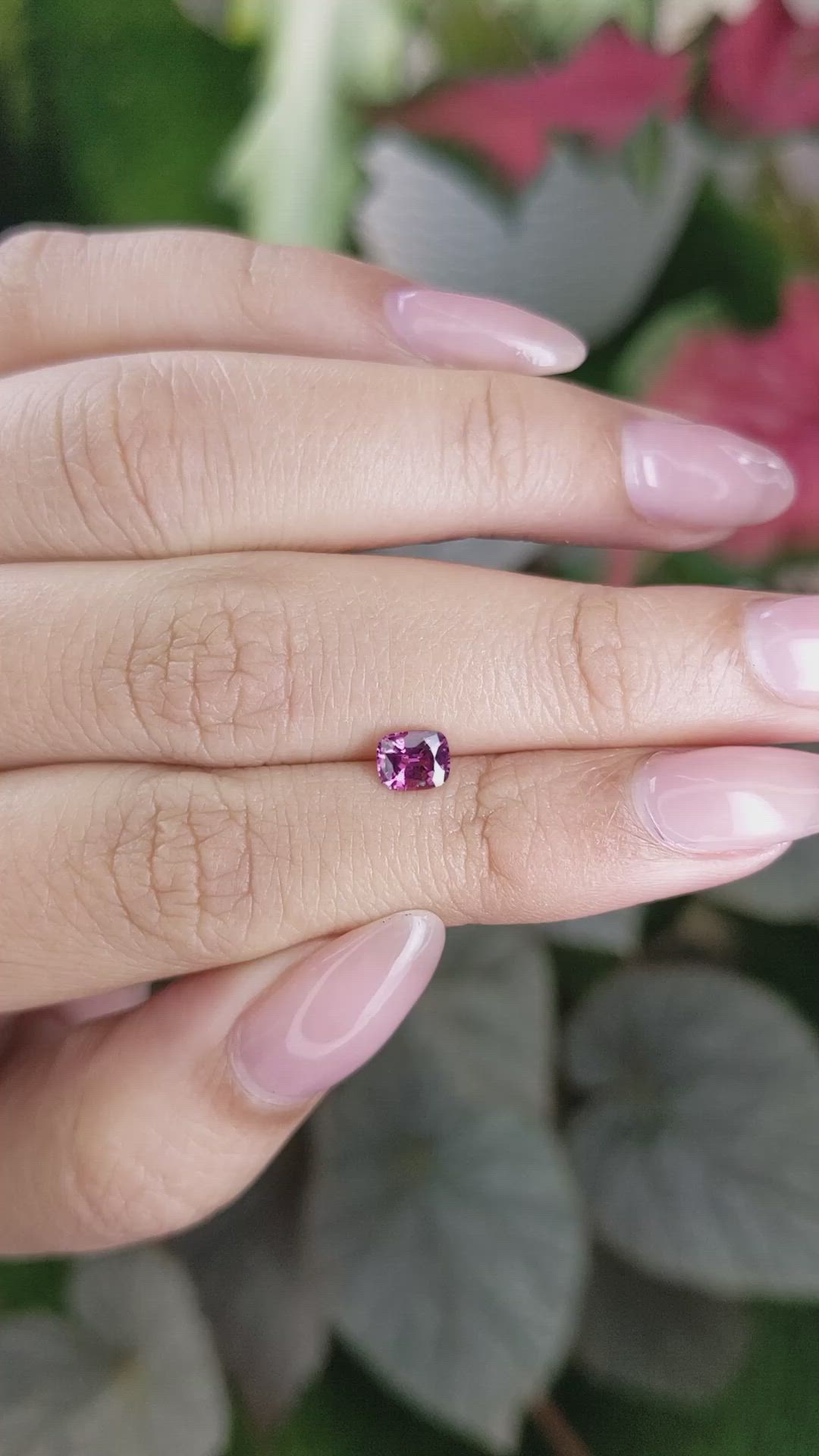 0.57 Ct. Pinkish Purple Garnet from Ceylon (Sri Lanka) Size Video