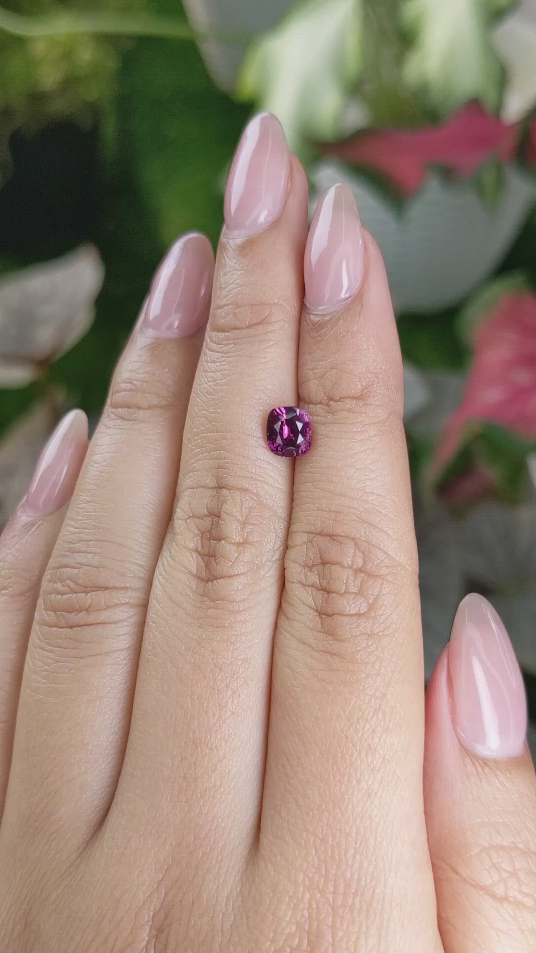 1.15 Ct. Pinkish Purple Garnet from Ceylon (Sri Lanka) Size Video
