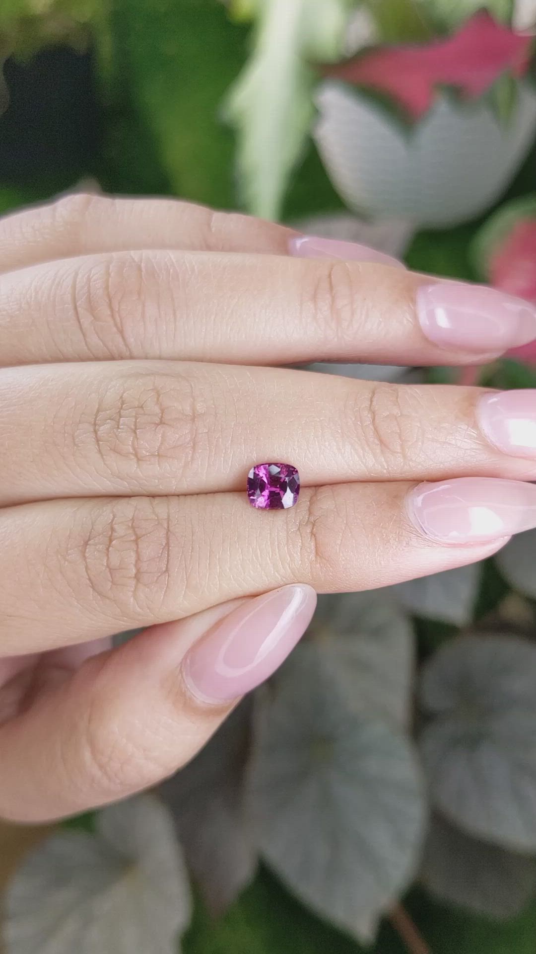 1.15 Ct. Pinkish Purple Garnet from Ceylon (Sri Lanka) Size Video