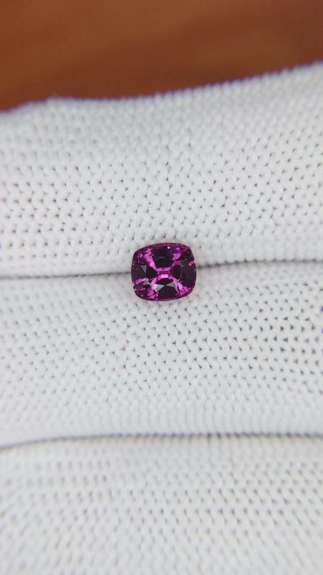 1.15 Ct. Pinkish Purple Garnet from Ceylon (Sri Lanka) Size Video
