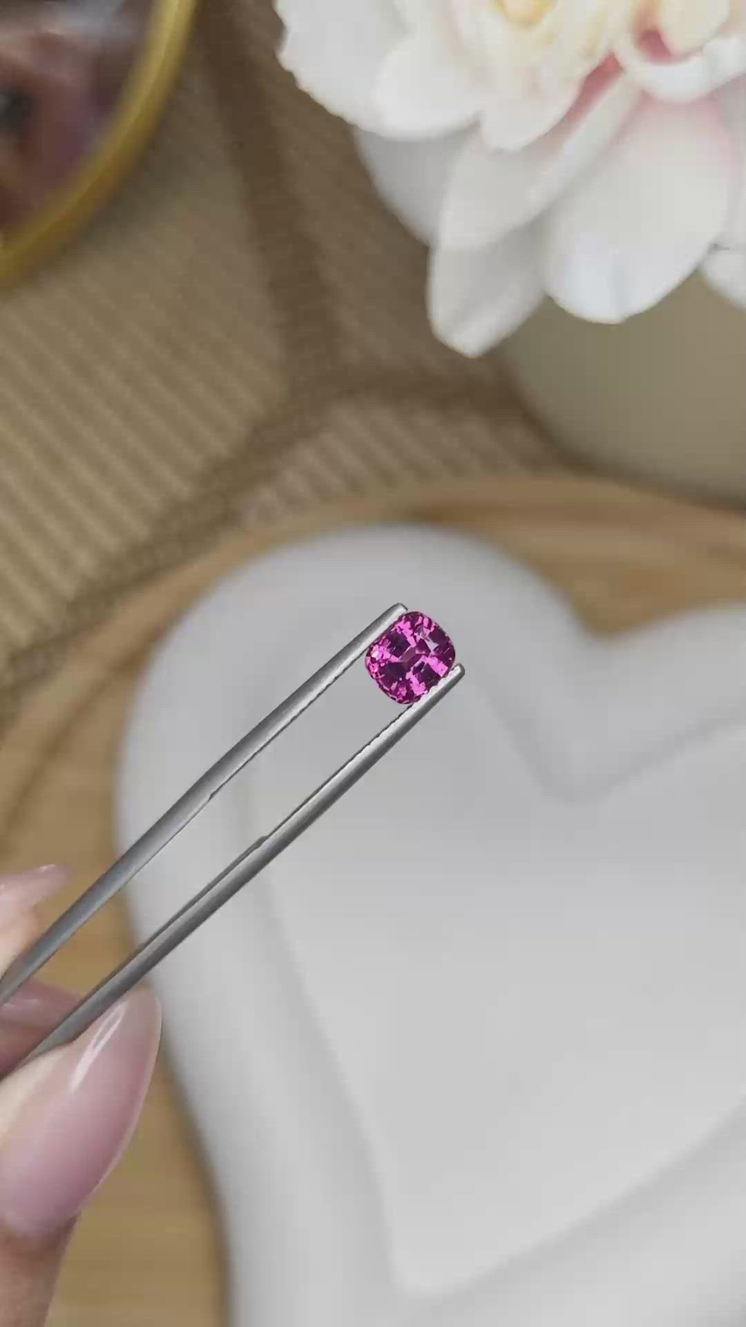1.15 Ct. Pinkish Purple Garnet from Ceylon (Sri Lanka) Size Video