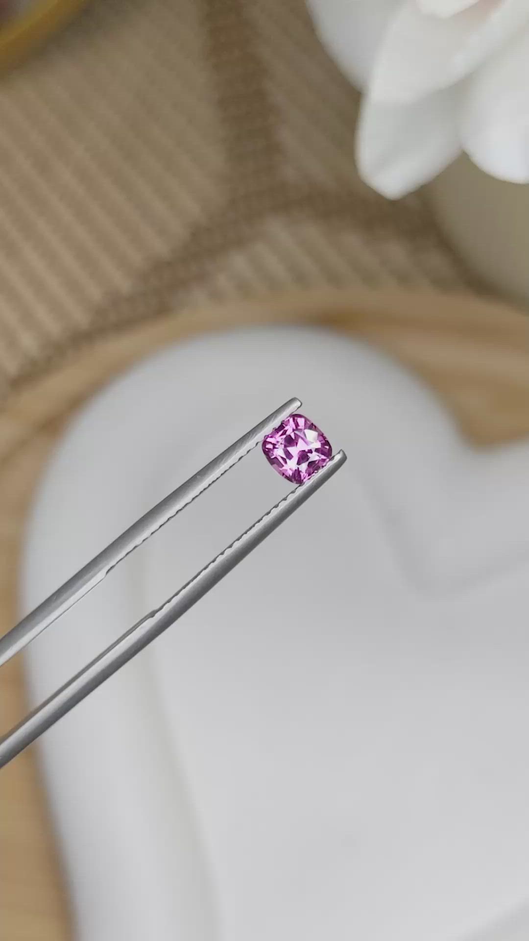 0.63 Ct. Purplish Pink Garnet from Ceylon (Sri Lanka) Size Video