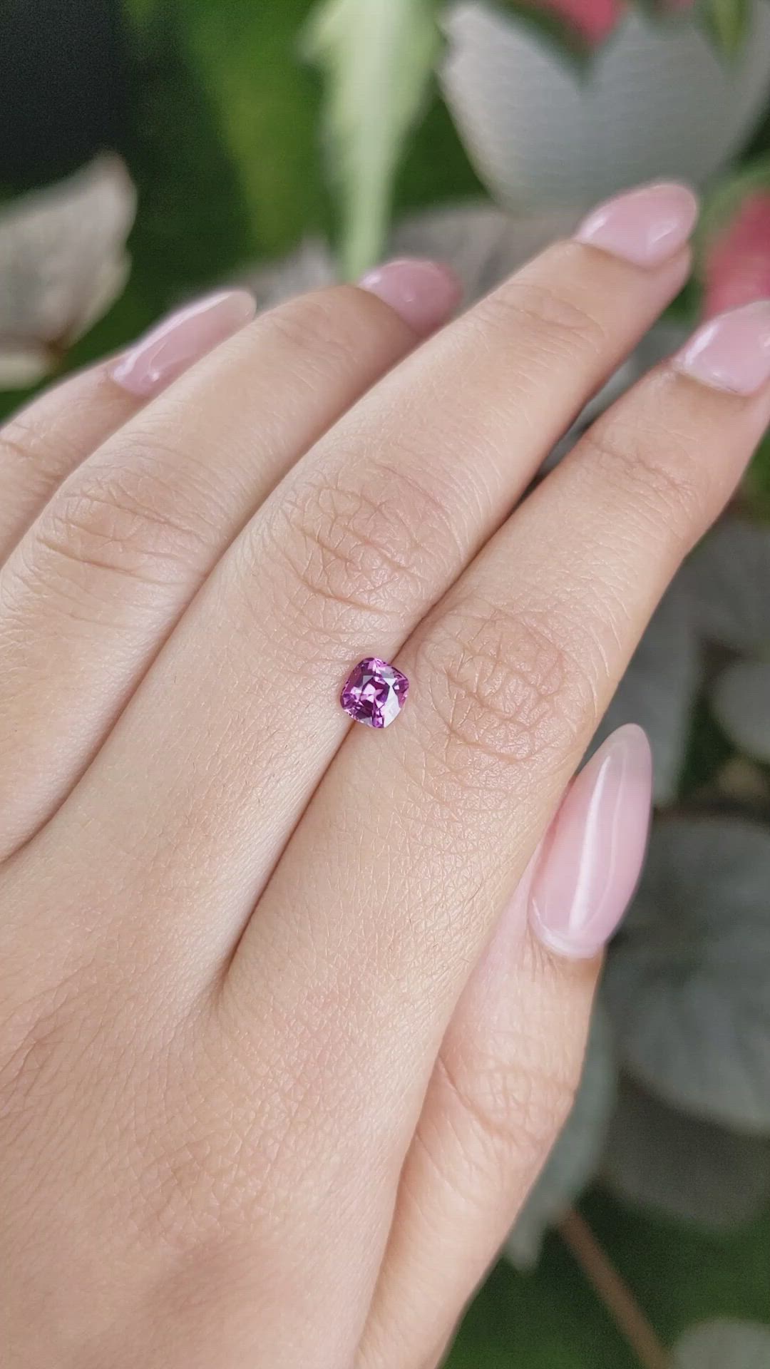 0.63 Ct. Purplish Pink Garnet from Ceylon (Sri Lanka) Size Video