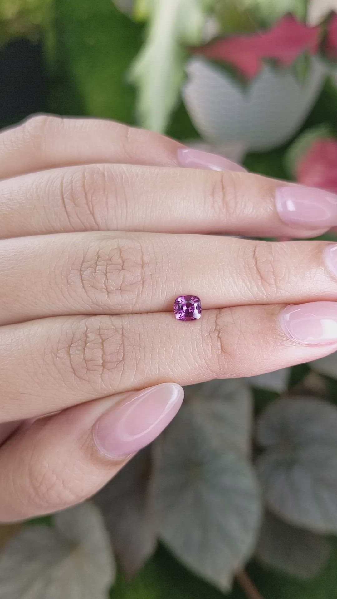0.63 Ct. Purplish Pink Garnet from Ceylon (Sri Lanka) Size Video