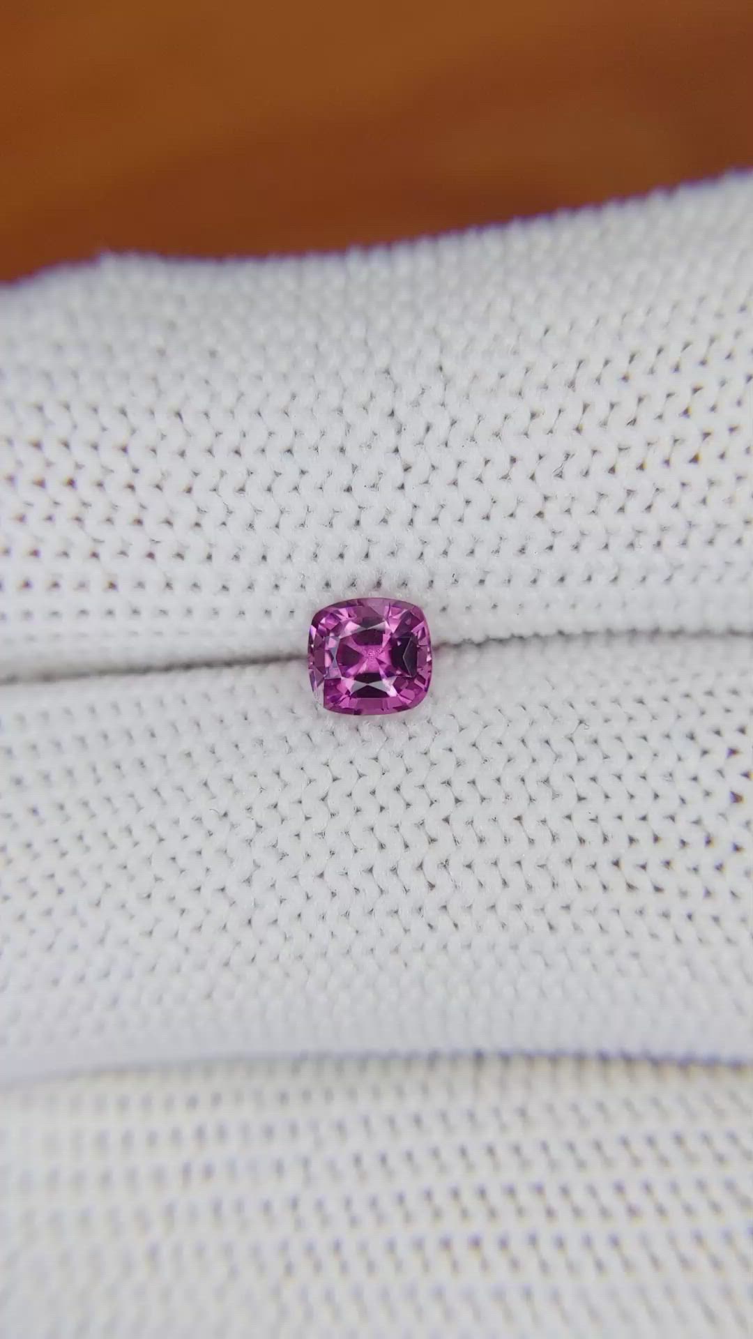 0.63 Ct. Purplish Pink Garnet from Ceylon (Sri Lanka) Size Video