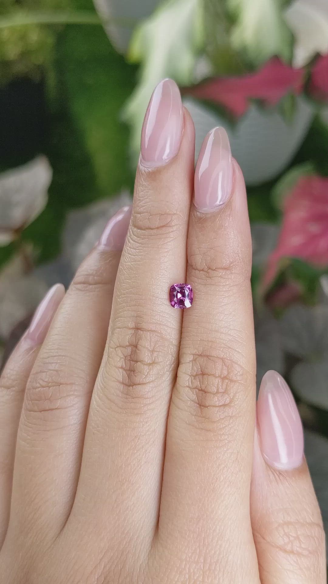 0.63 Ct. Purplish Pink Garnet from Ceylon (Sri Lanka) Size Video