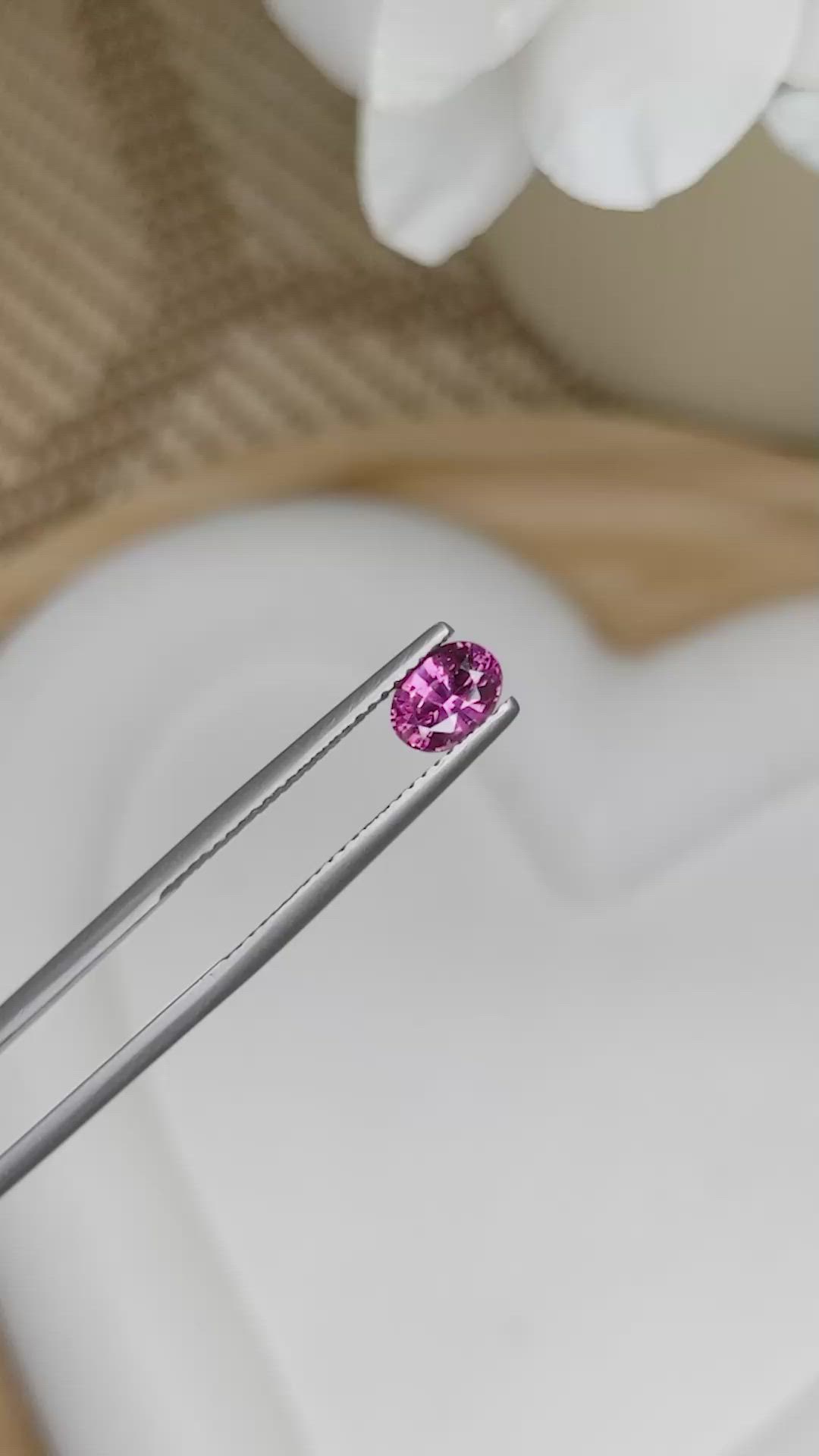 0.80 Ct. Purplish Pink Garnet from Ceylon (Sri Lanka) Size Video