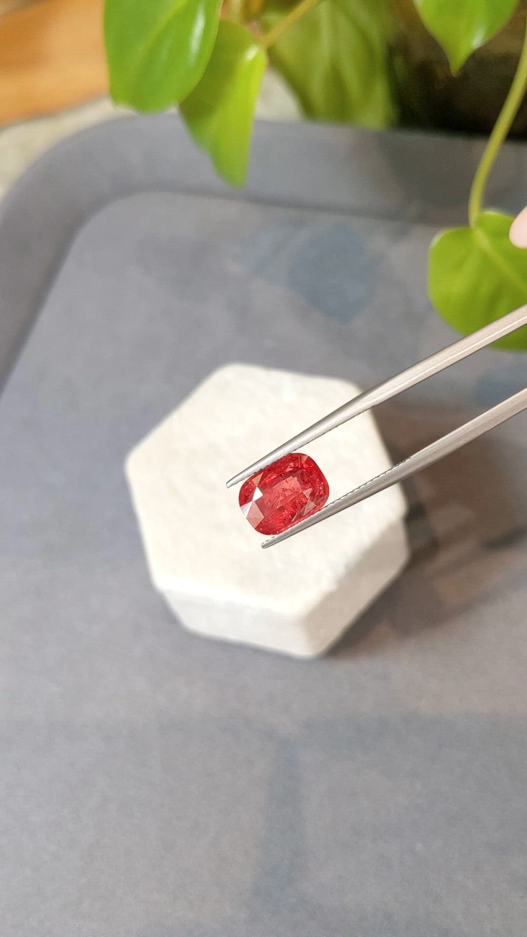 3.64 Ct. Orangish Red Spinel from Tanzania Size Video