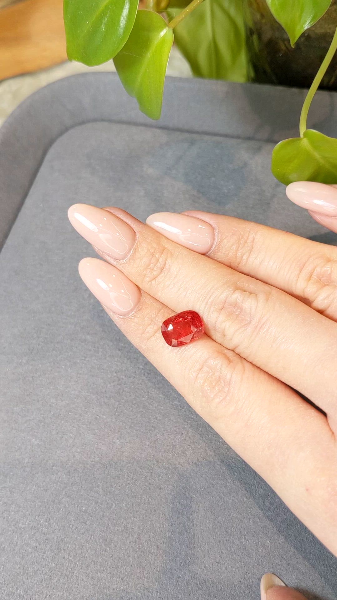 3.64 Ct. Orangish Red Spinel from Tanzania Size Video