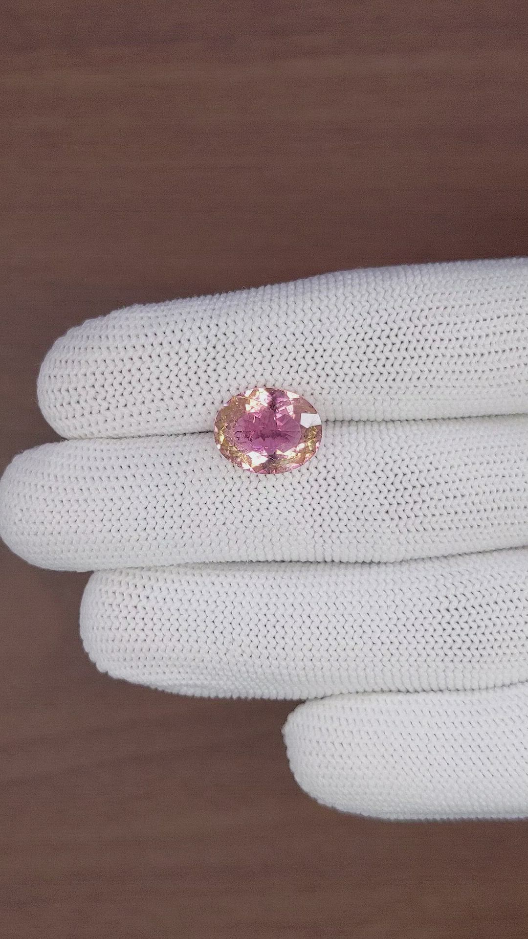5.57 Ct. Bi Color Tourmaline from Ceylon (Sri Lanka) Size Video