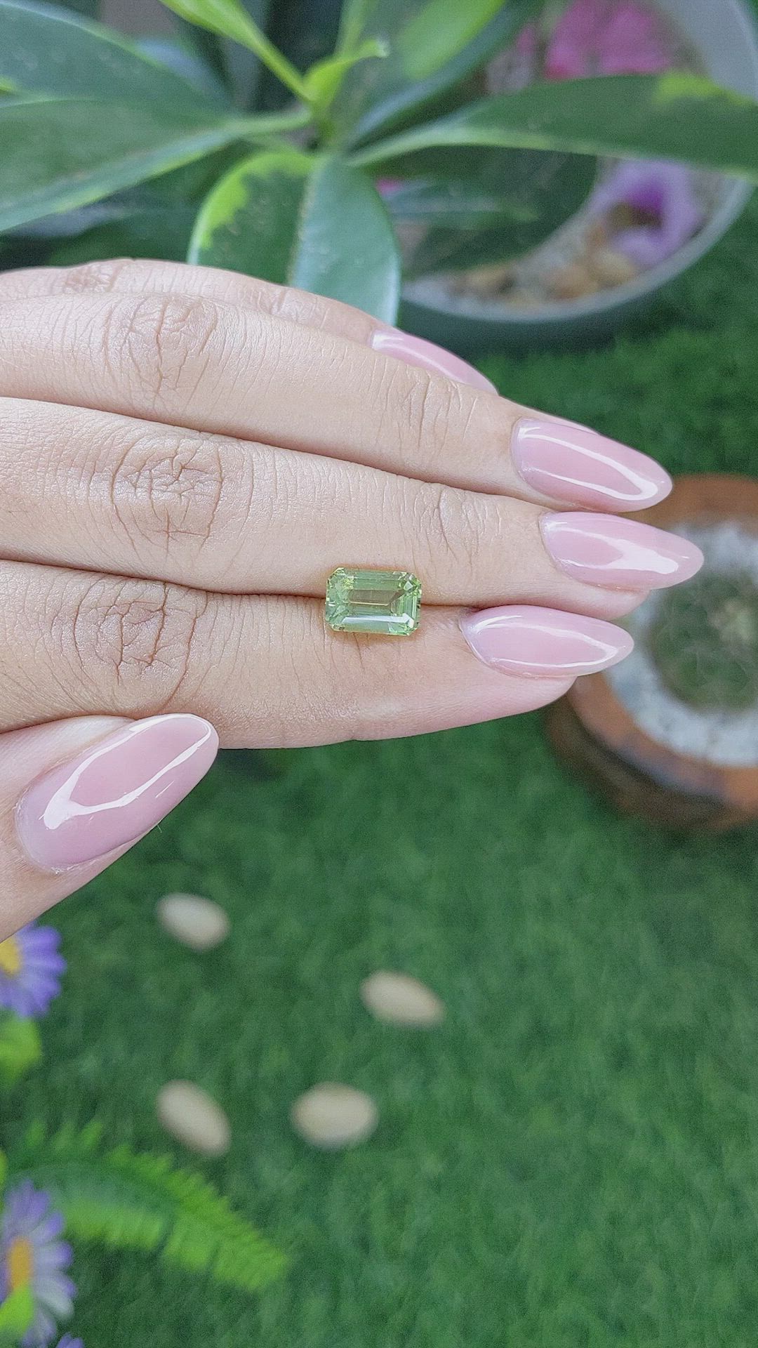 2.35 Ct. Green Chrysoberyl from Ceylon (Sri Lanka) Size Video