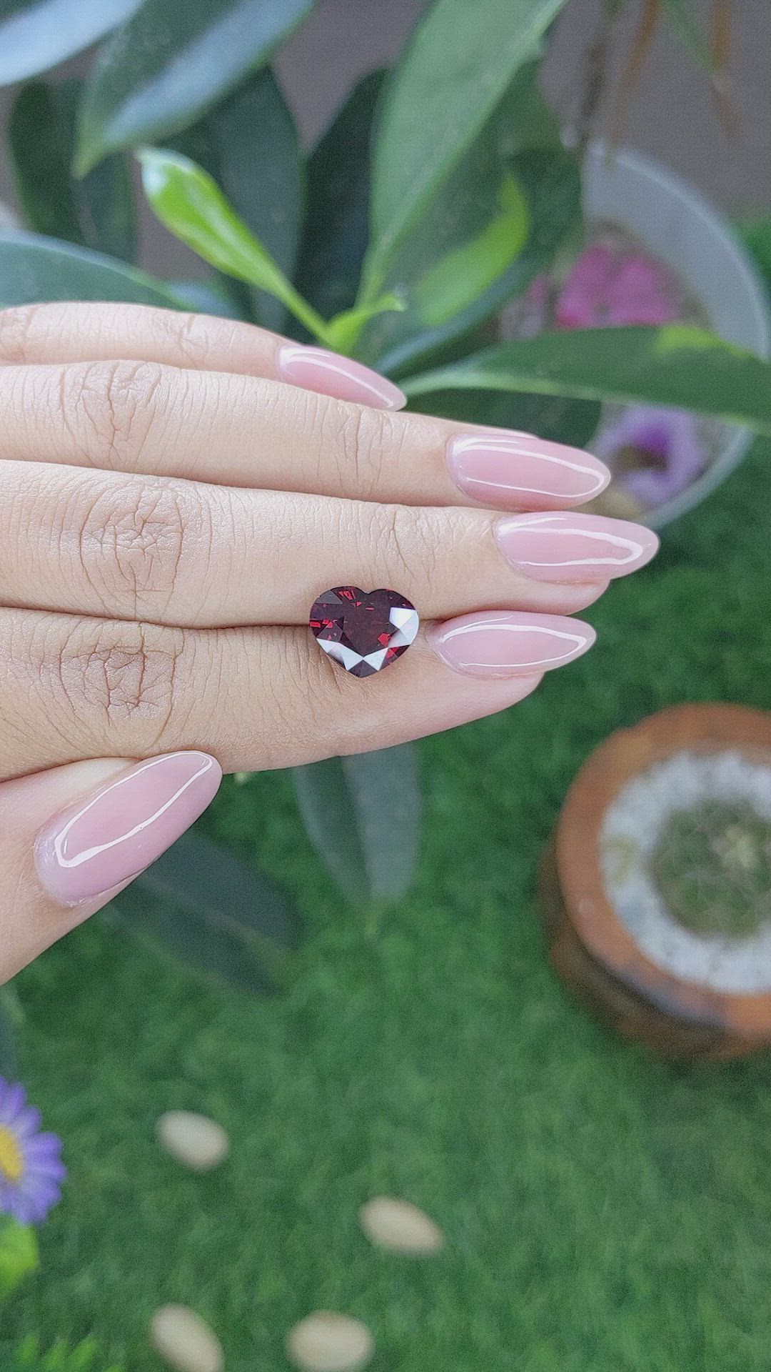 4.62 Ct. Red Garnet from Ceylon (Sri Lanka) Size Video