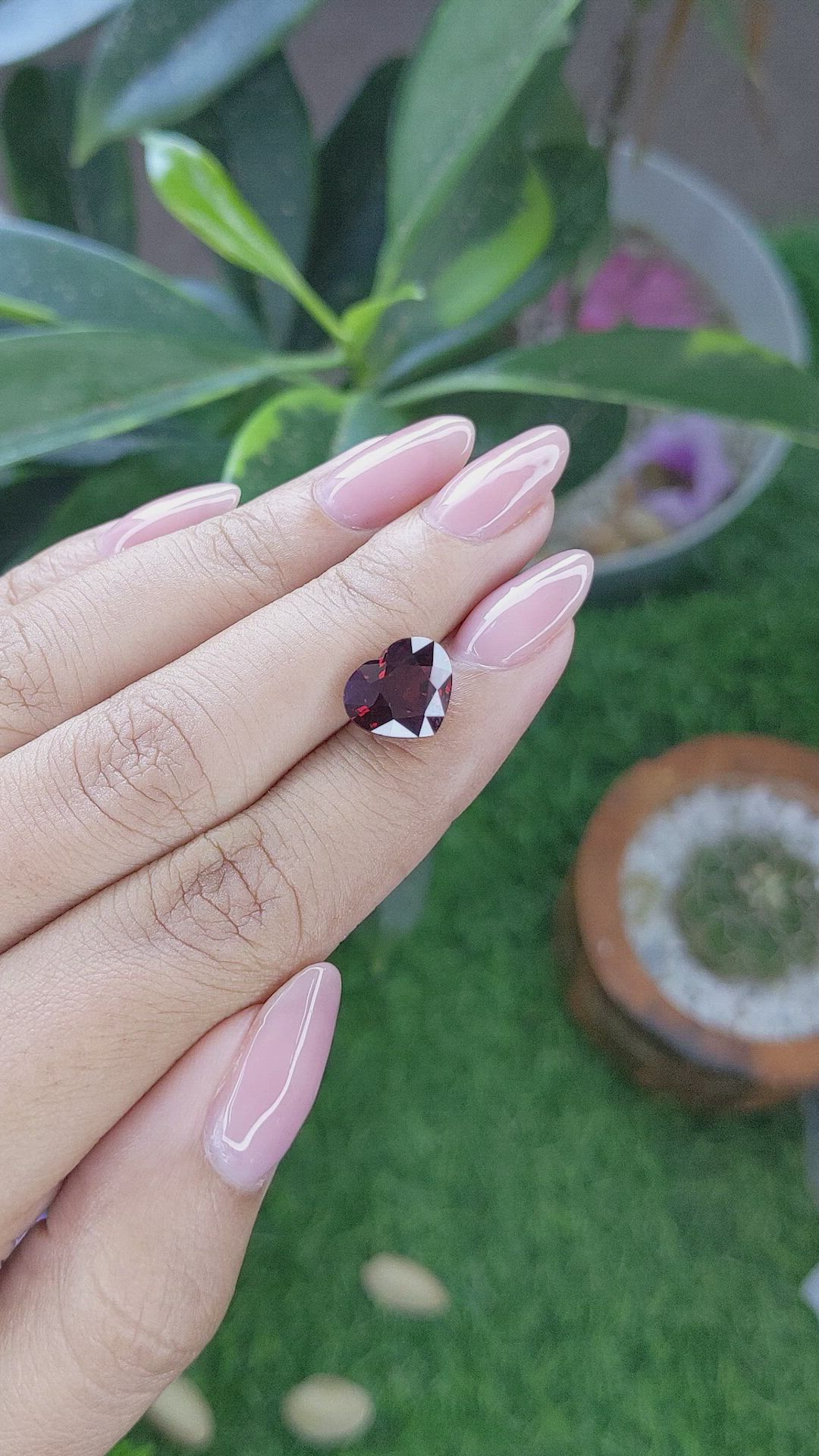 4.62 Ct. Red Garnet from Ceylon (Sri Lanka) Size Video