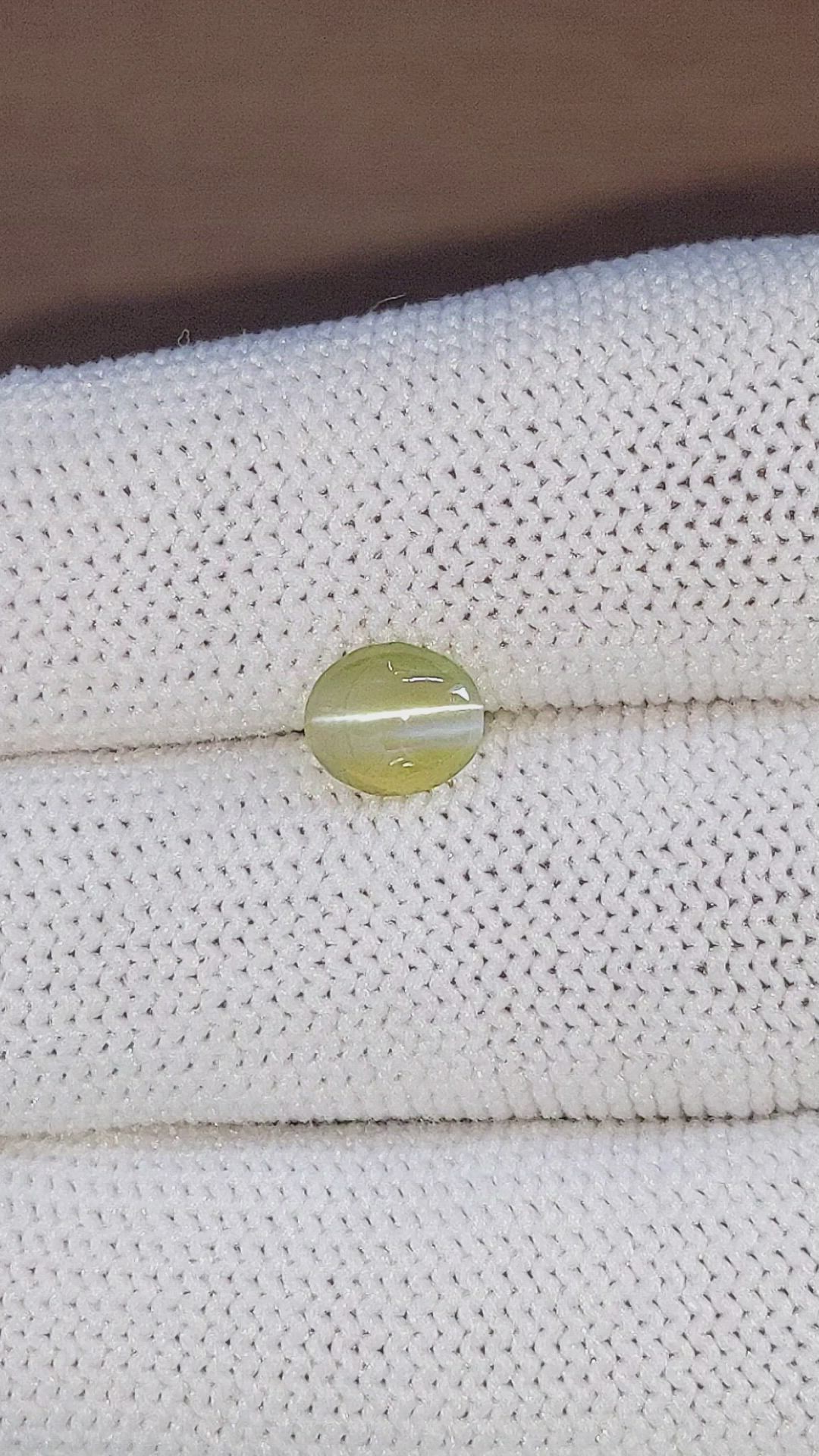 1.30 Ct. Brownish Yellow Cabochon Chrysoberyl from Ceylon (Sri Lanka) Size Video