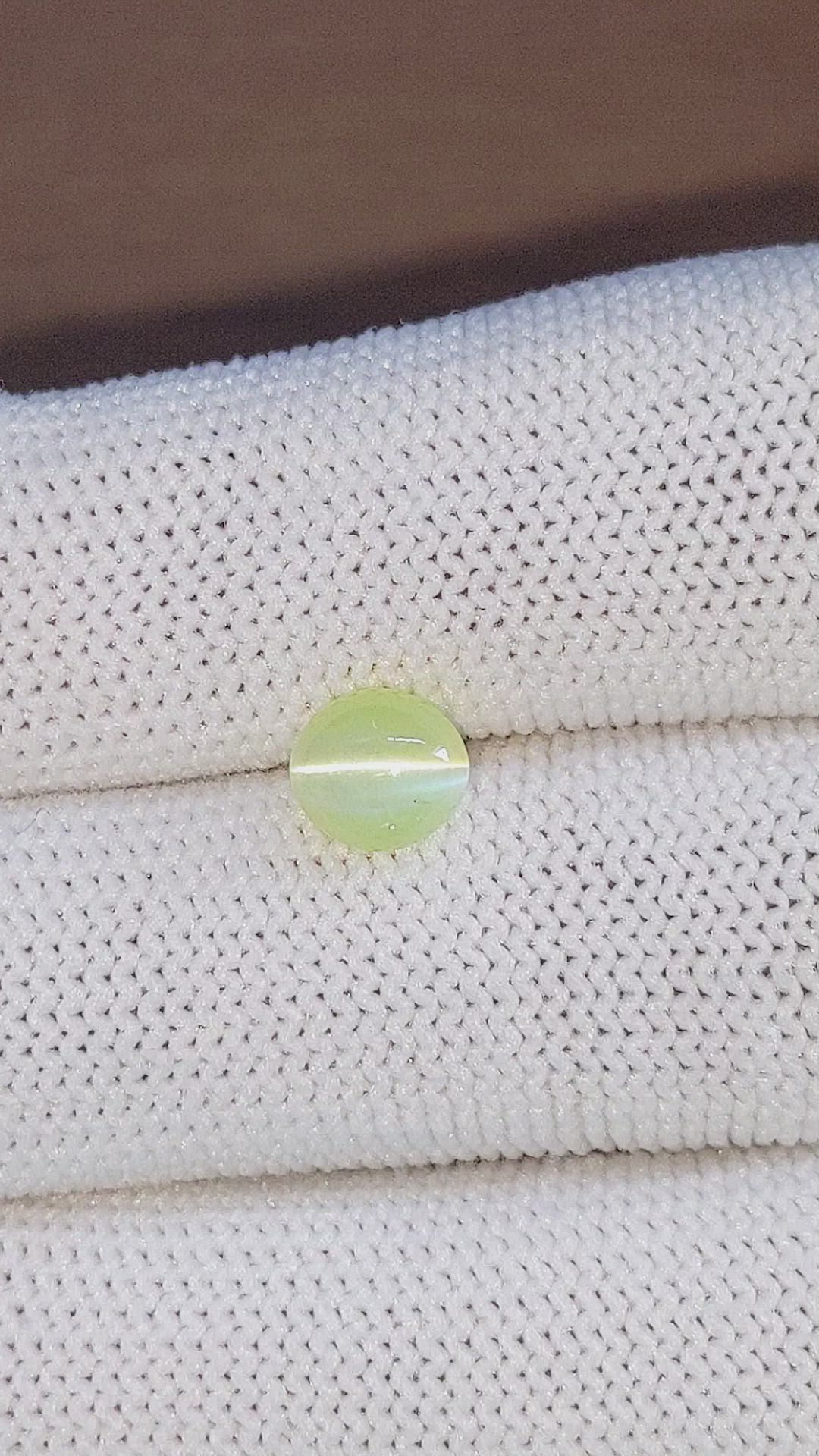 2.19 Ct. Greenish Yellow Cabochon Chrysoberyl from Ceylon (Sri Lanka) Size Video