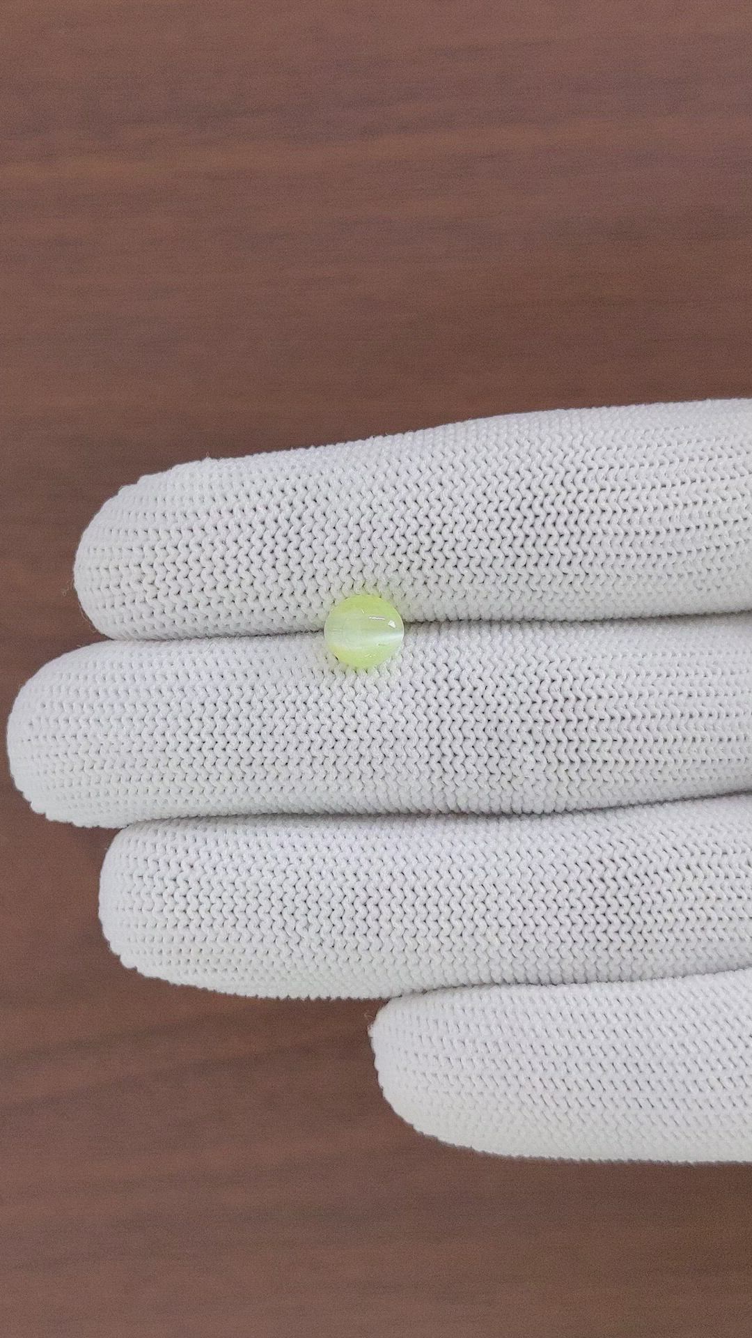 2.19 Ct. Greenish Yellow Cabochon Chrysoberyl from Ceylon (Sri Lanka) Size Video