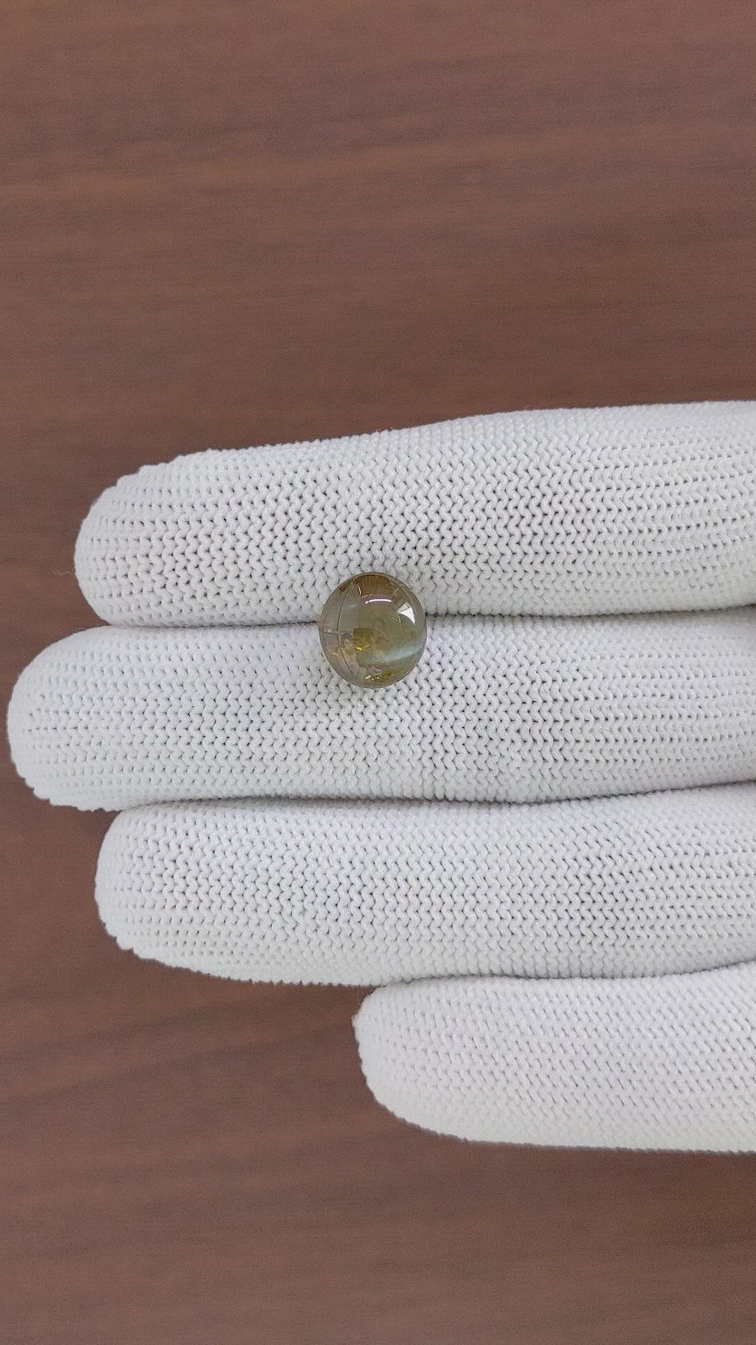 6.32 Ct. Brown Cabochon Chrysoberyl from Ceylon (Sri Lanka) Size Video