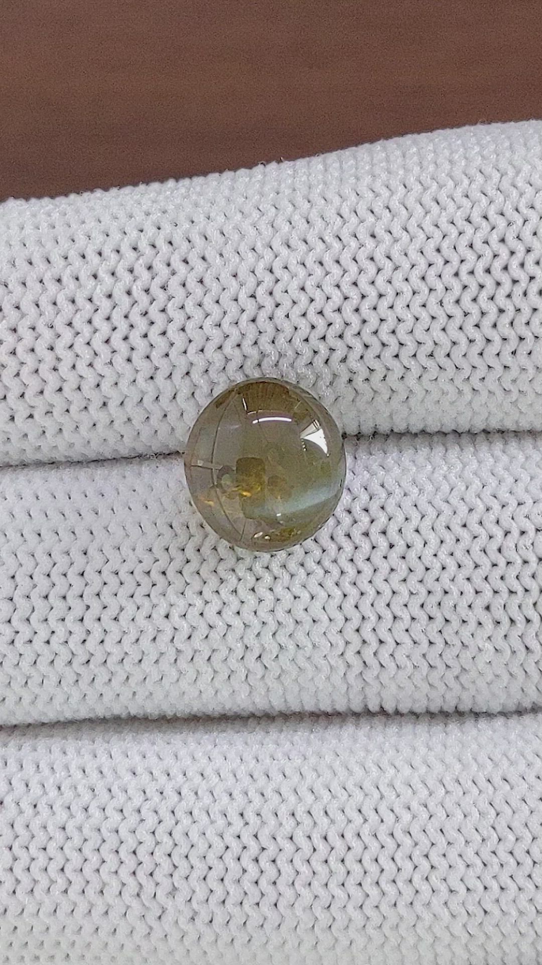 6.32 Ct. Brown Cabochon Chrysoberyl from Ceylon (Sri Lanka) Size Video