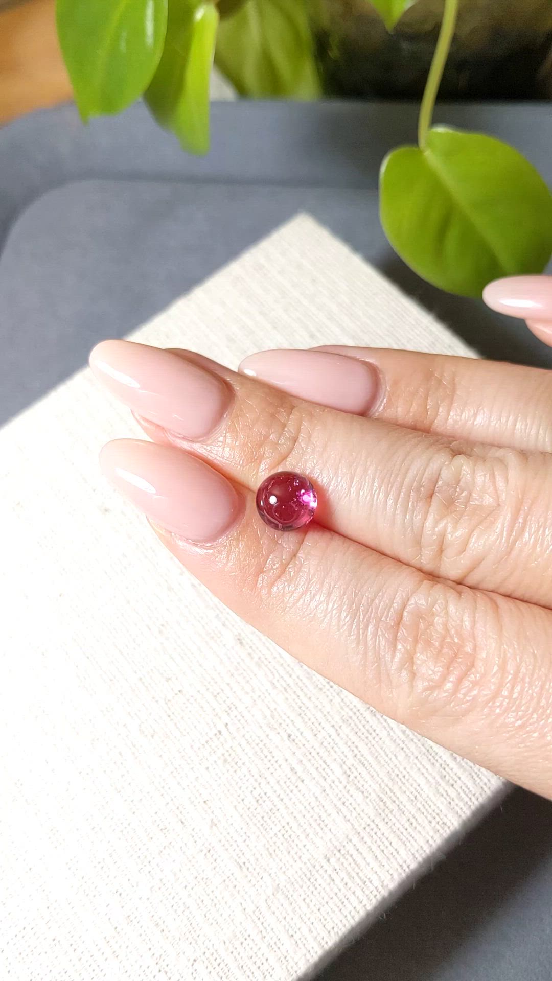 2.40 Ct. Pink Cabochon Tourmaline from Mozambique Size Video