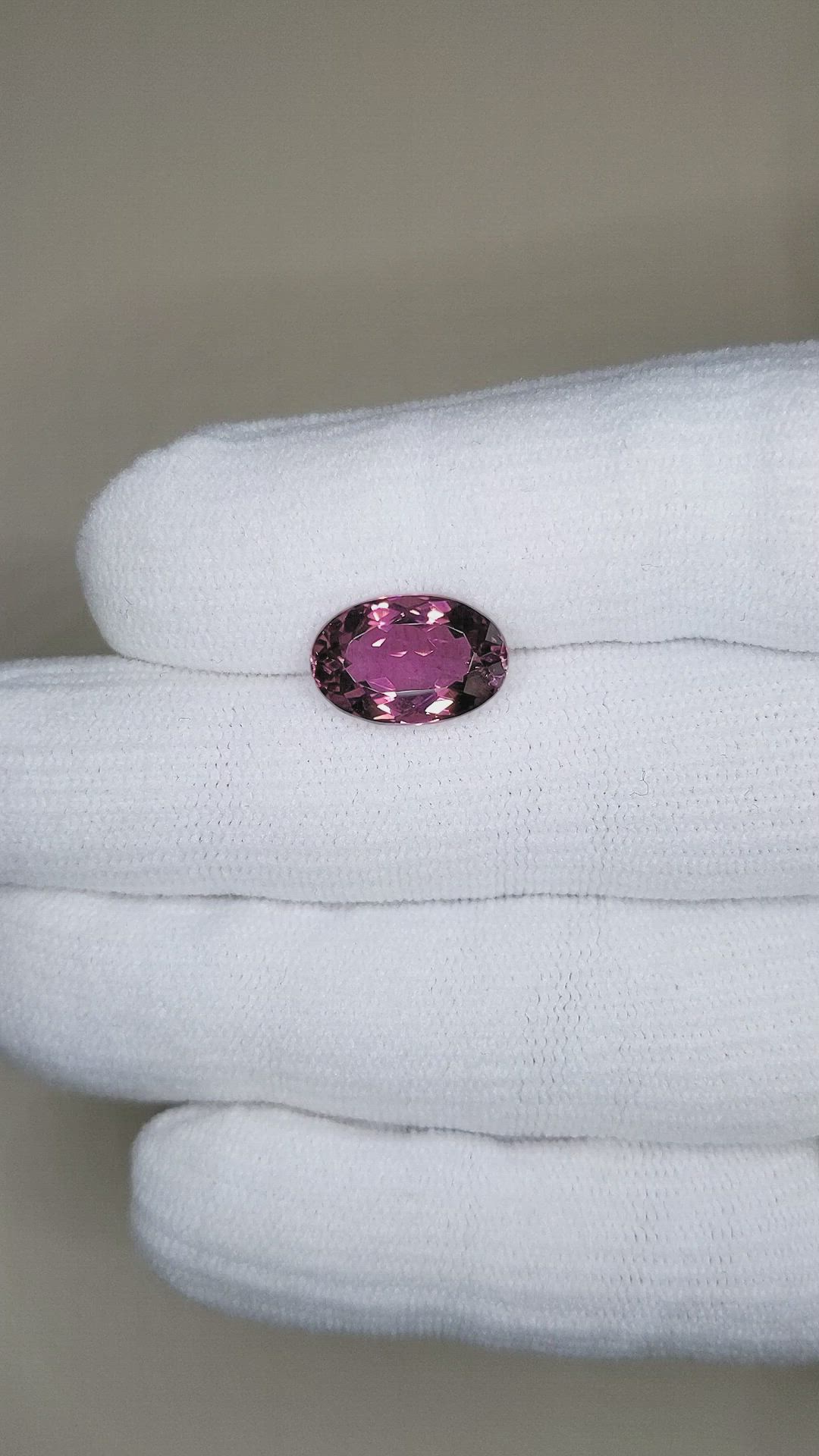 4.35 Ct. Purplish Pink Tourmaline from Mozambique Size Video
