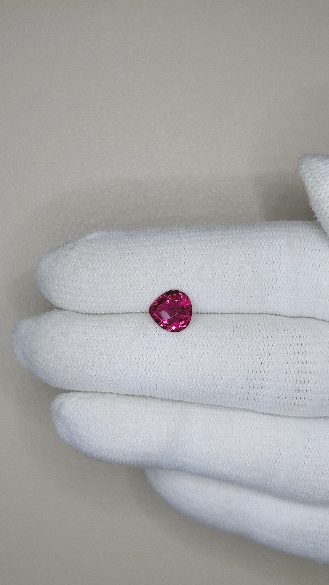 1.02 Ct. Pinkish Red Rubellite Tourmaline from Mozambique Size Video