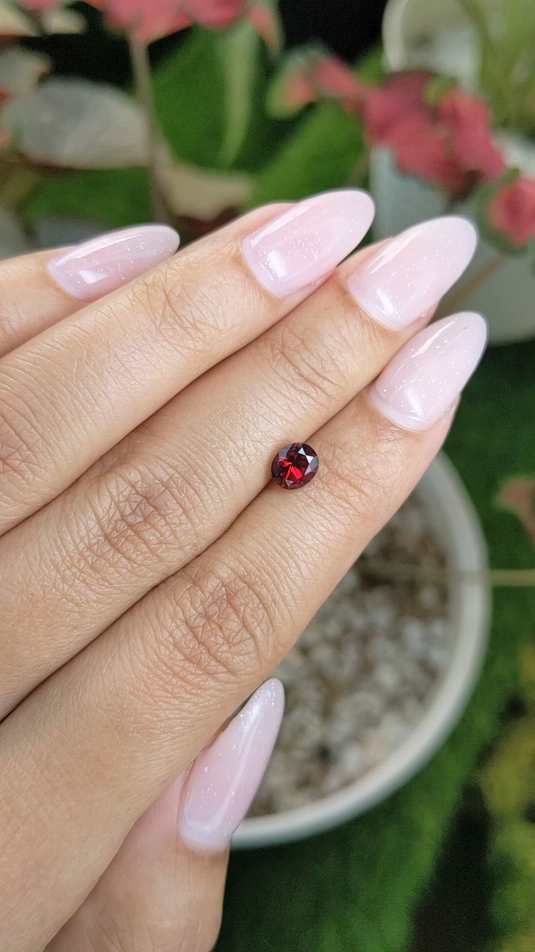 0.99 Ct. Garnet from Ceylon (Sri Lanka) Size Video