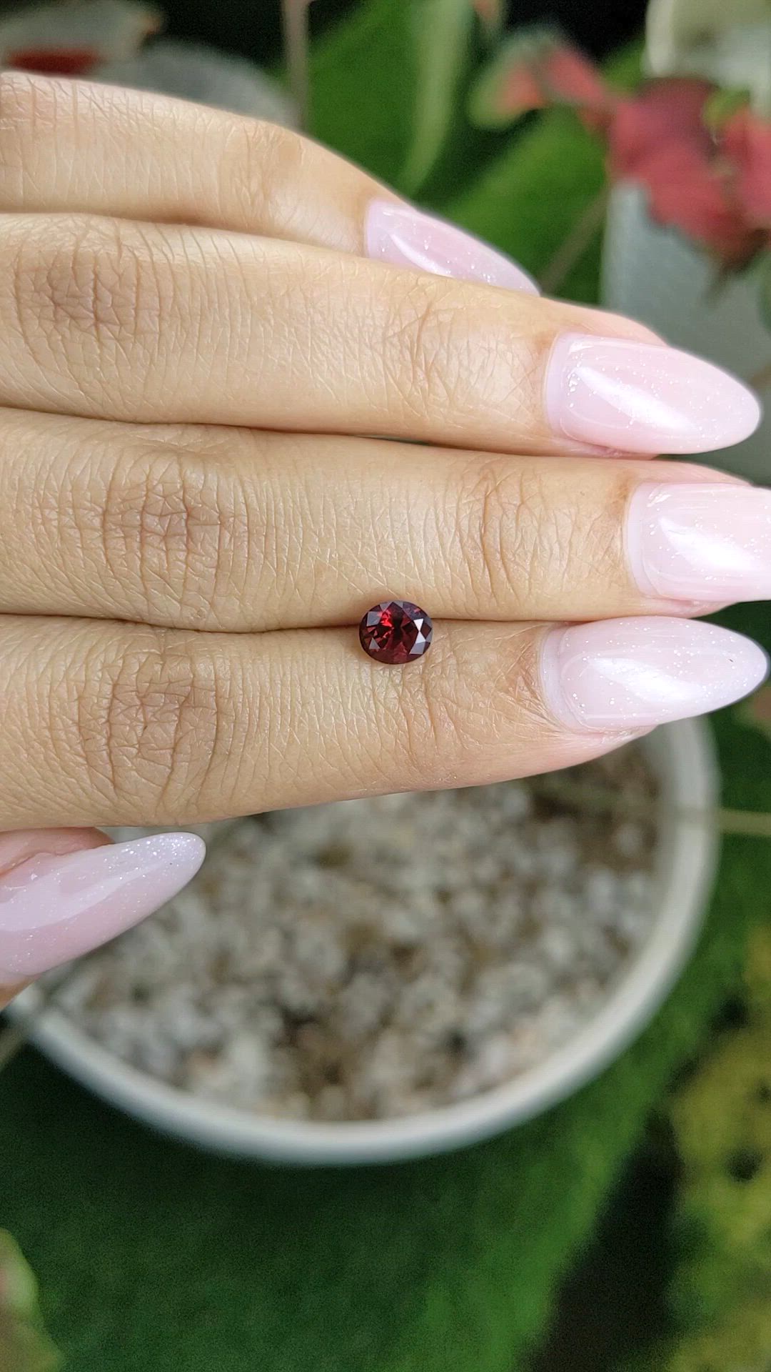 0.99 Ct. Garnet from Ceylon (Sri Lanka) Size Video