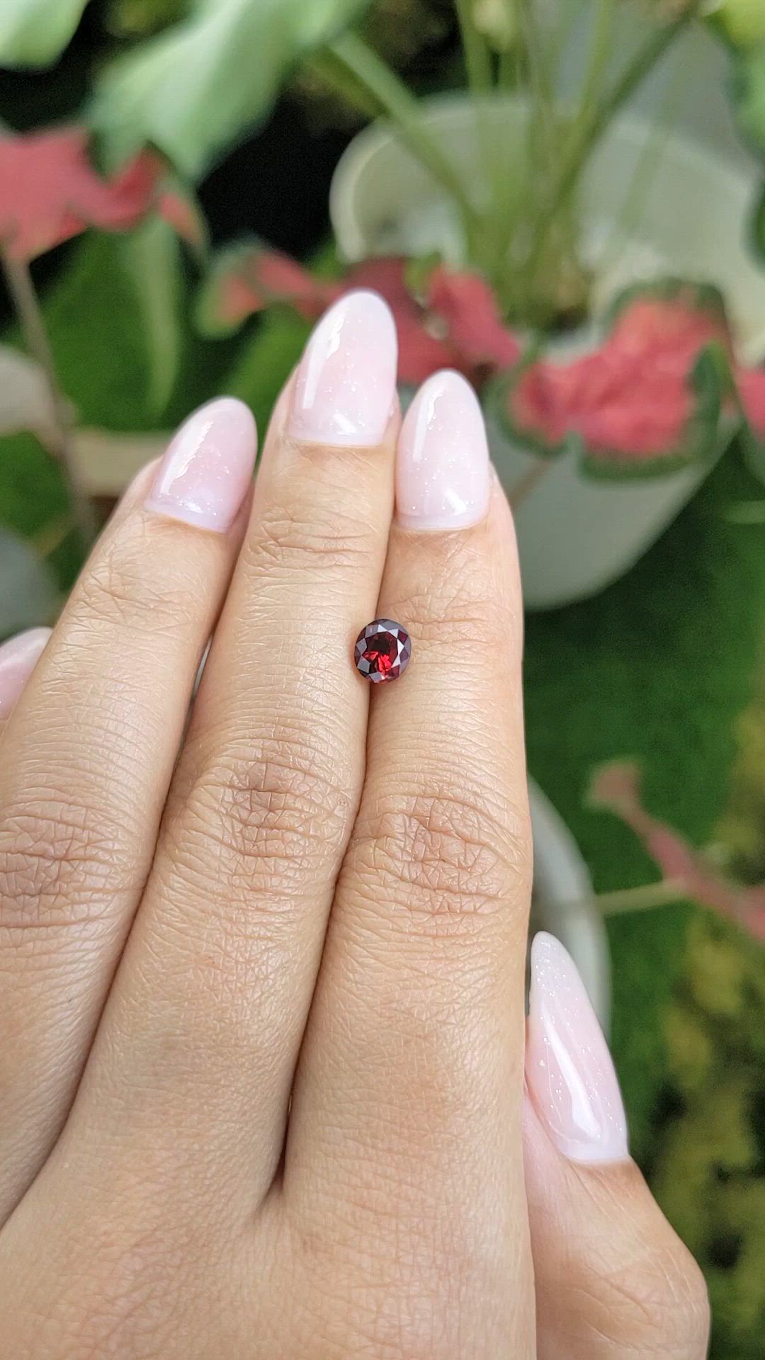 0.99 Ct. Garnet from Ceylon (Sri Lanka) Size Video