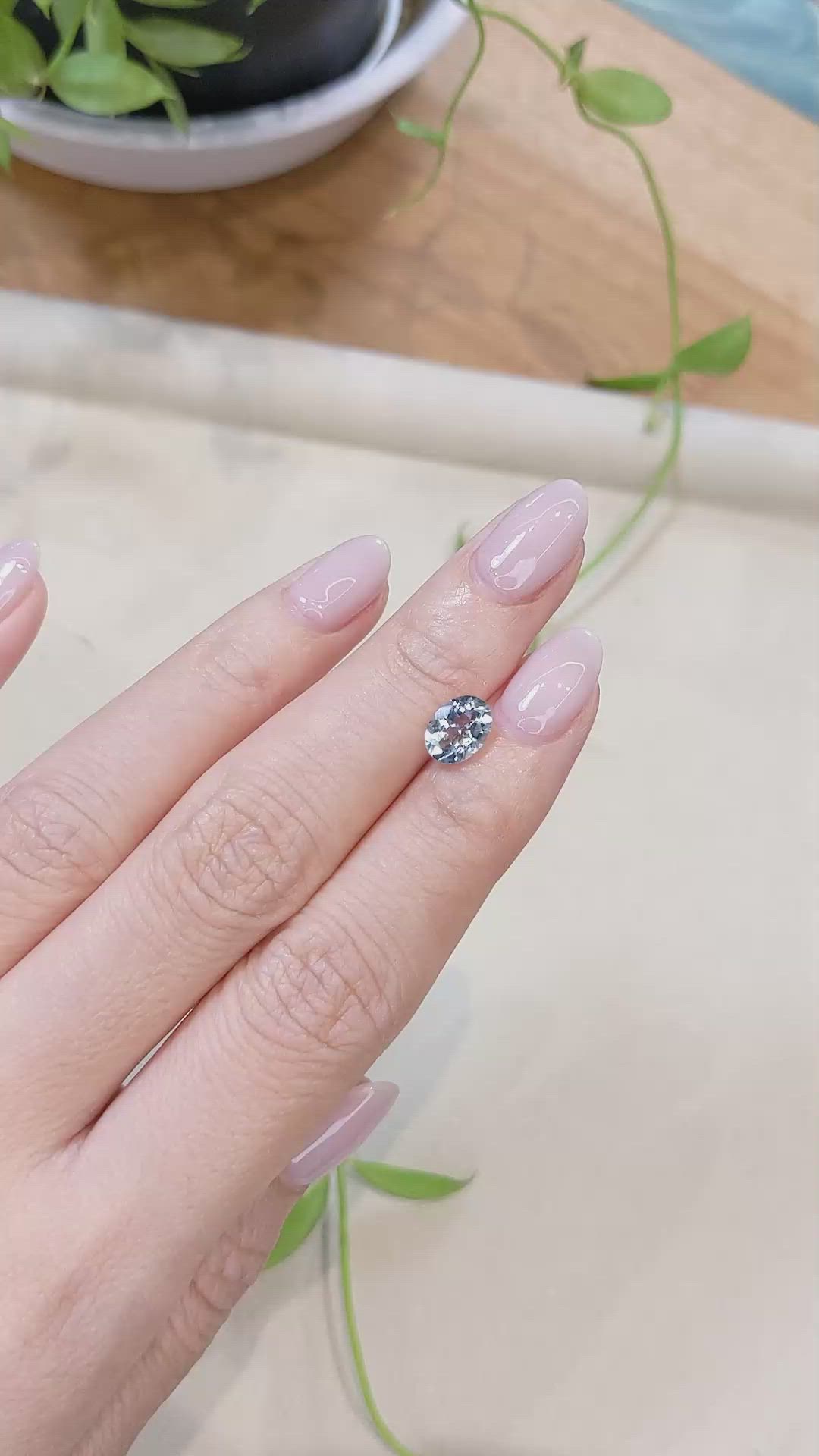 1.10 Ct. Blue Aquamarine from Brazil Size Video