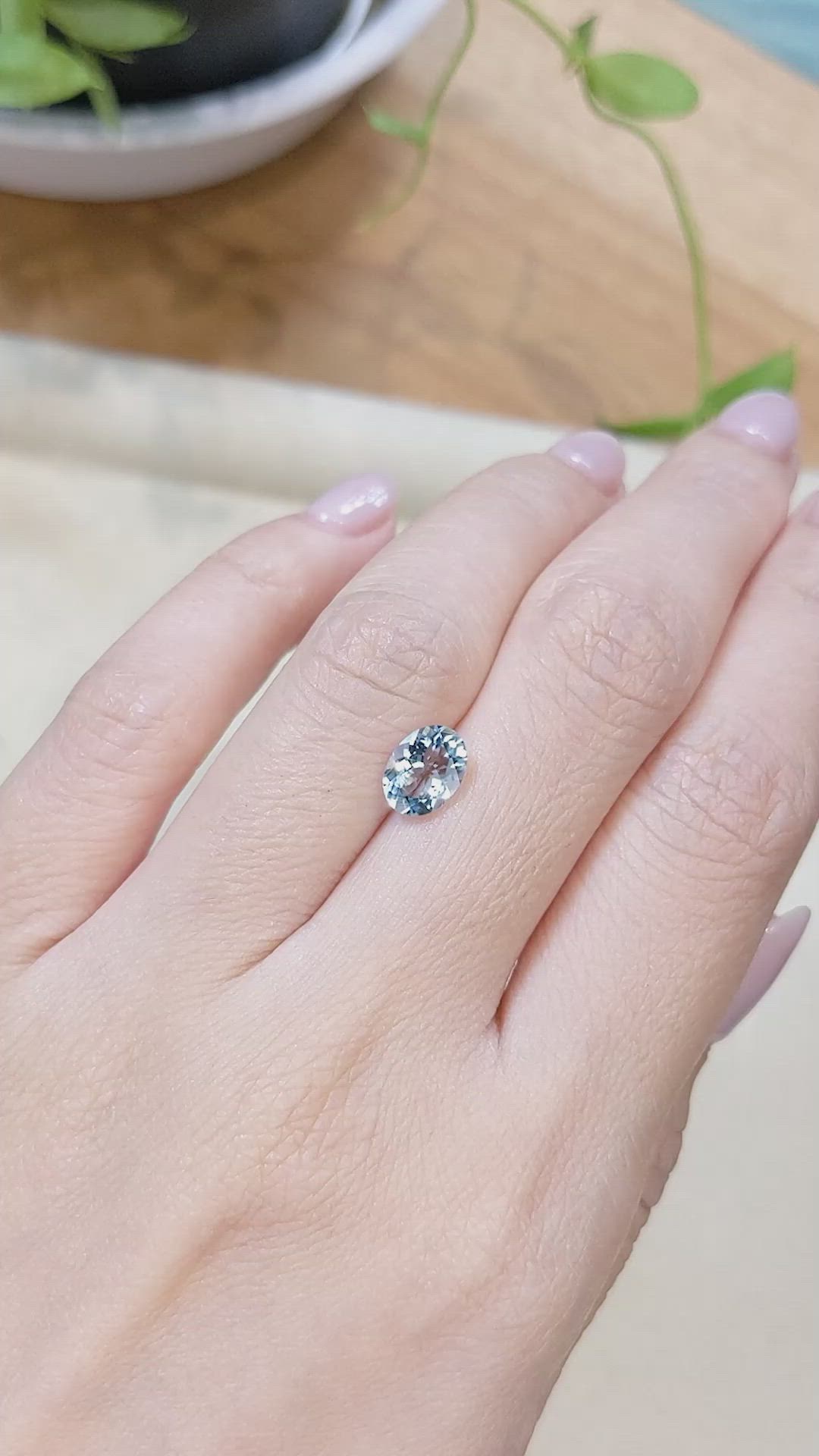 1.10 Ct. Blue Aquamarine from Brazil Size Video