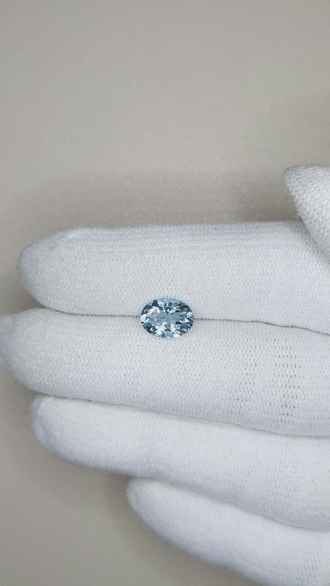 1.10 Ct. Blue Aquamarine from Brazil Size Video