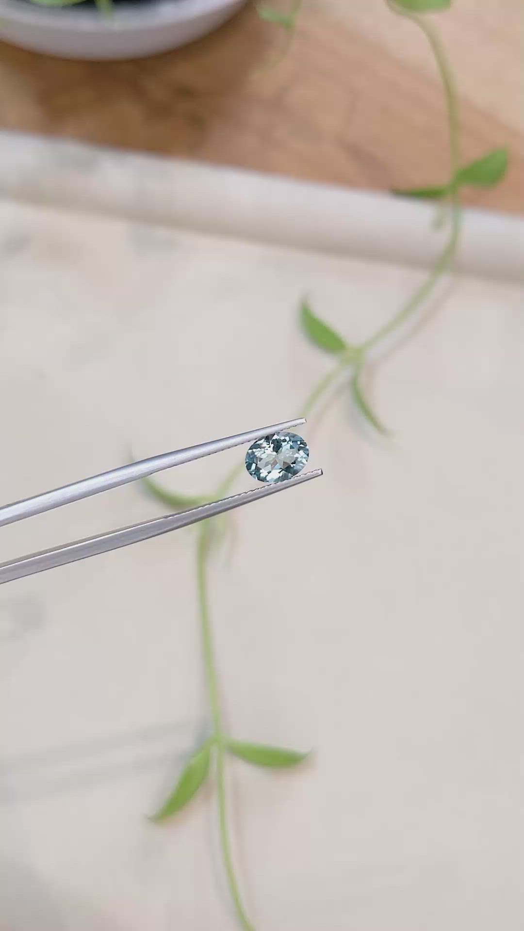 1.10 Ct. Blue Aquamarine from Brazil Size Video