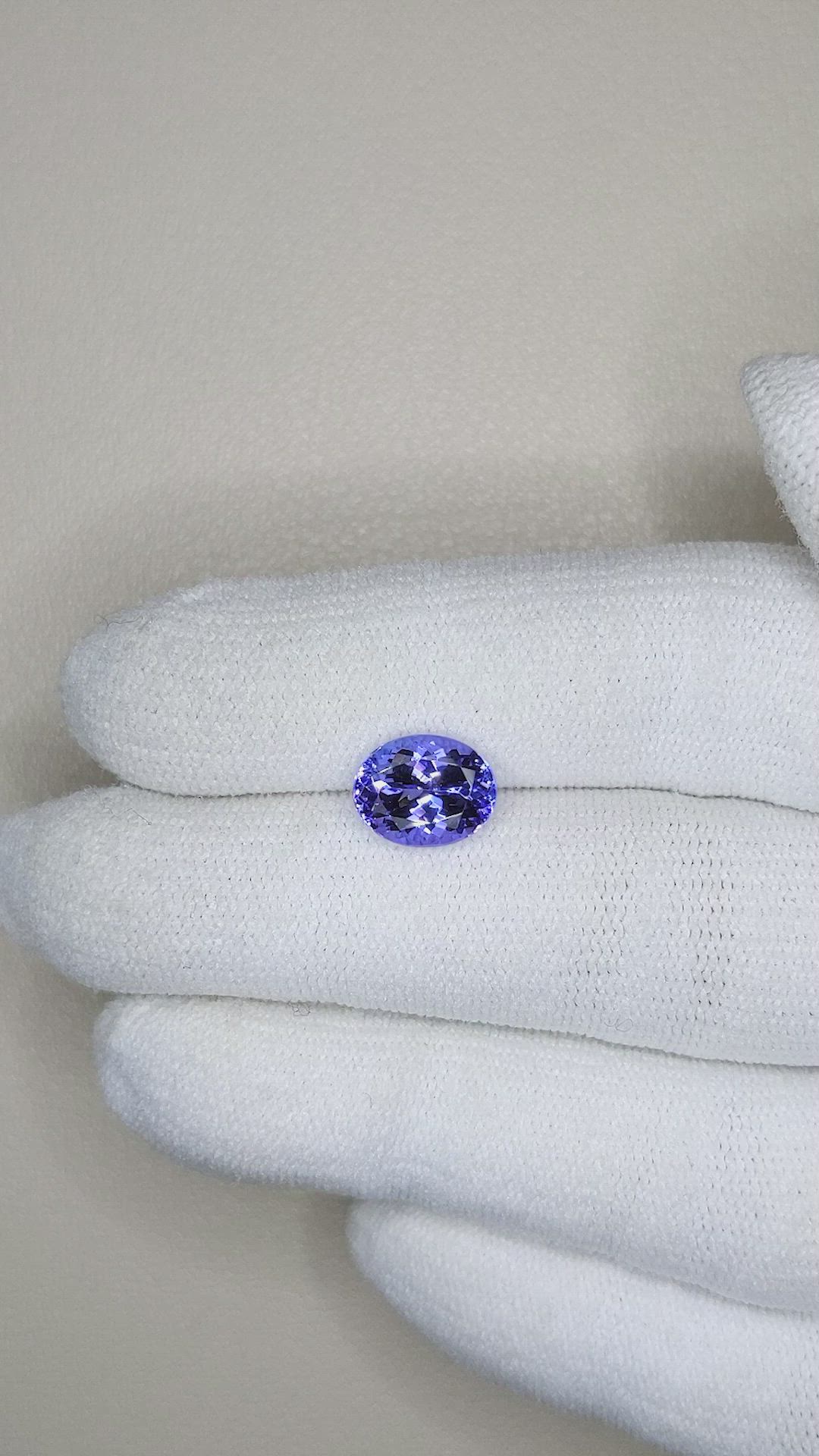 2.22 Ct. Violet Tanzanite from Tanzania Size Video