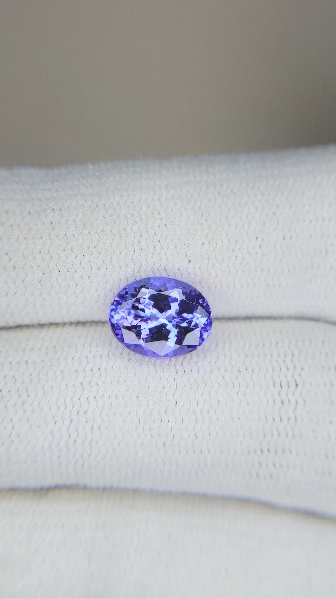 2.22 Ct. Violet Tanzanite from Tanzania Size Video