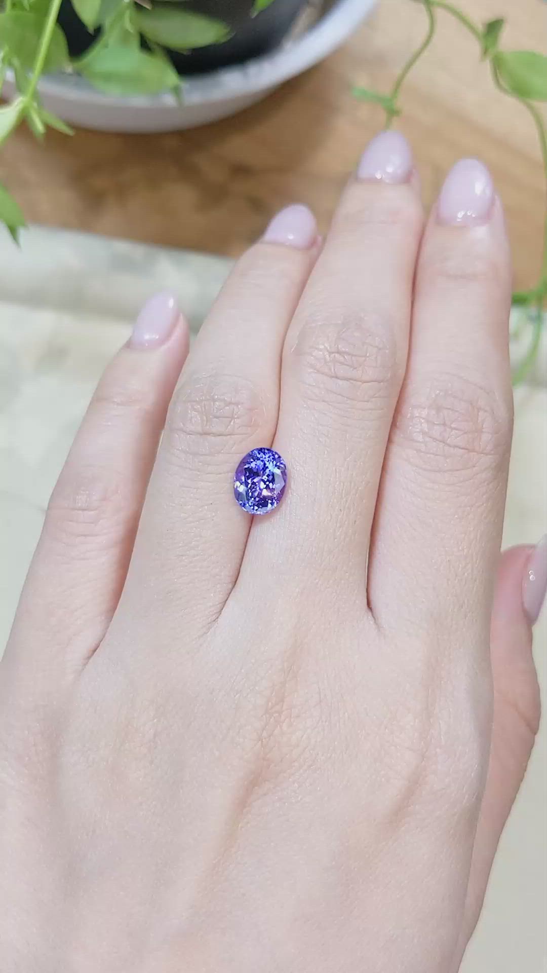 2.22 Ct. Violet Tanzanite from Tanzania Size Video