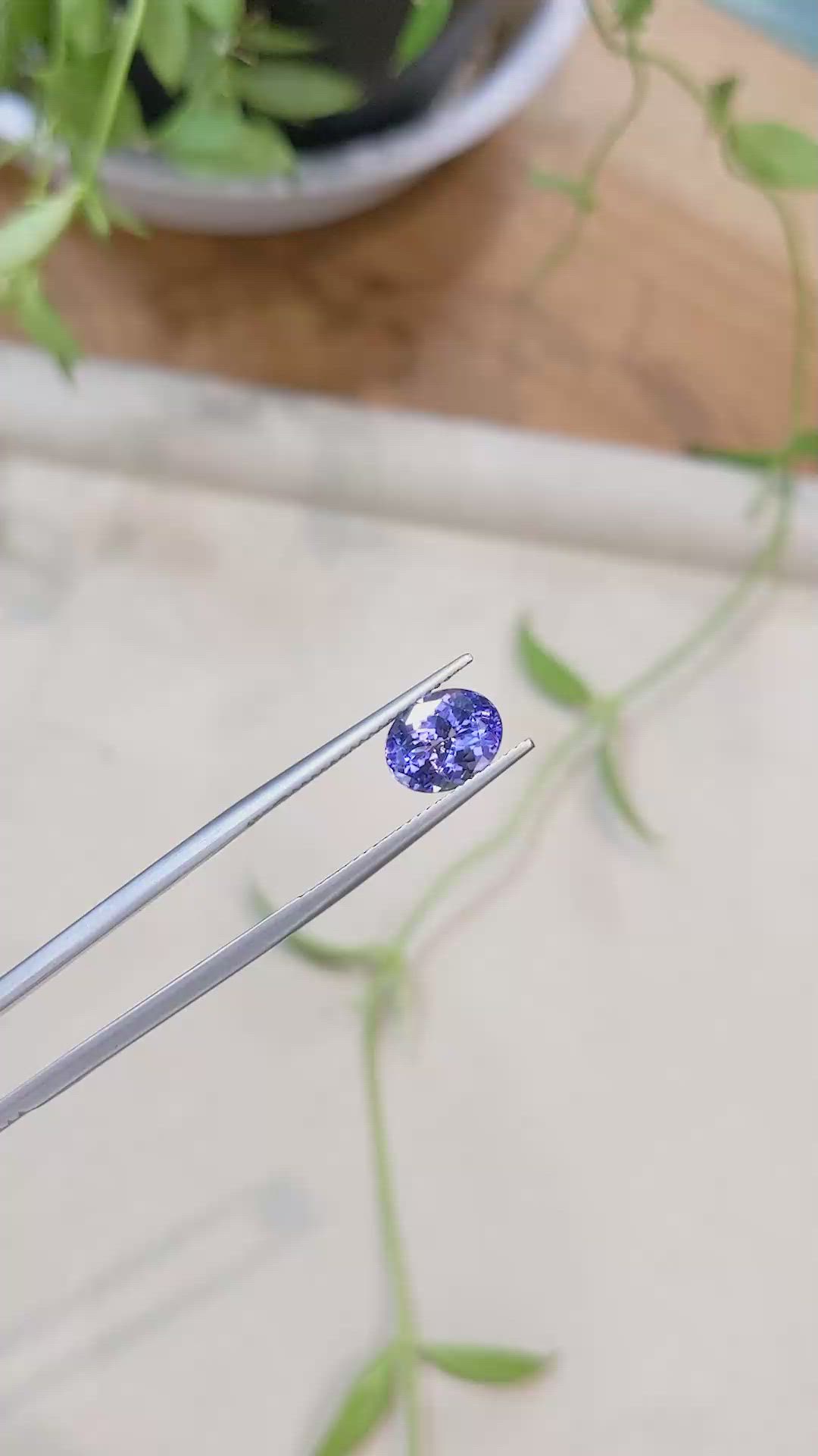 2.22 Ct. Violet Tanzanite from Tanzania Size Video