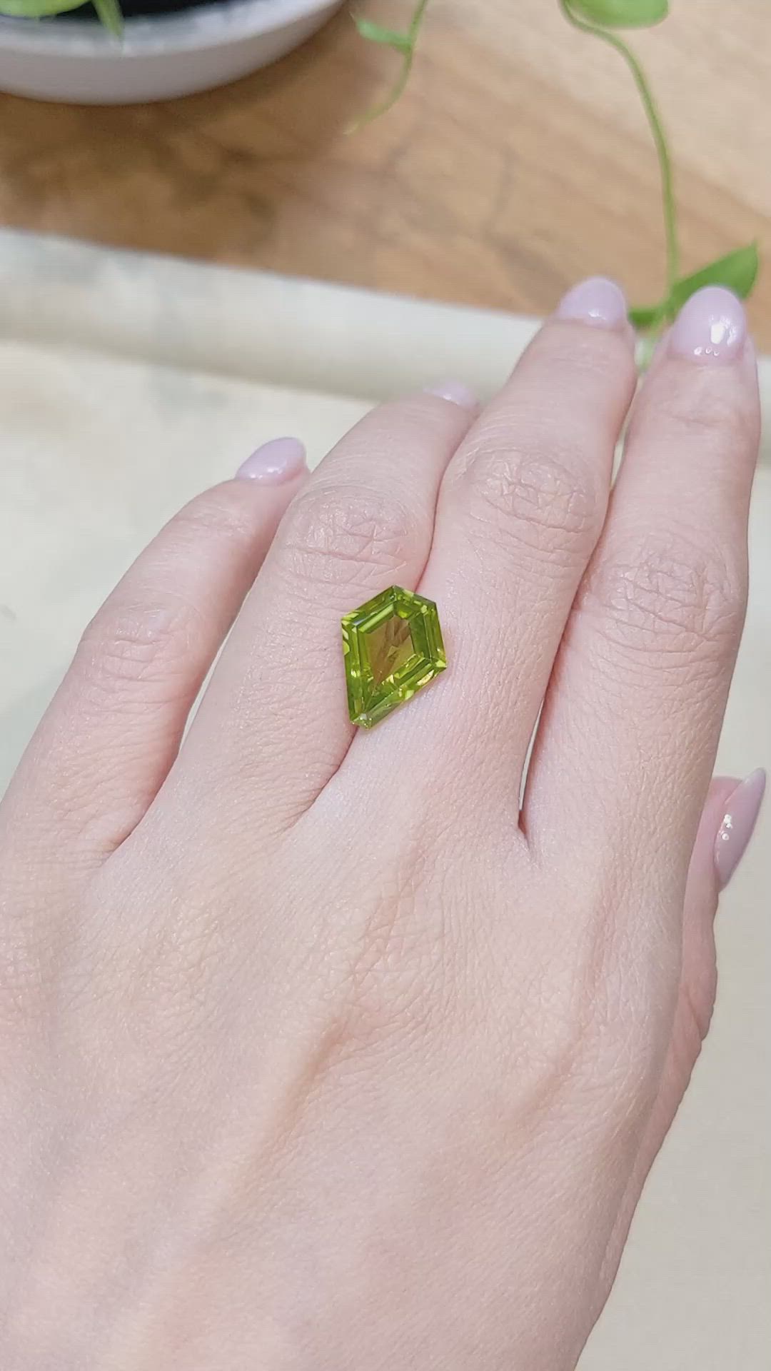 4.45 Ct. Yellowish Green Peridot from Burma (Myanmar) Size Video