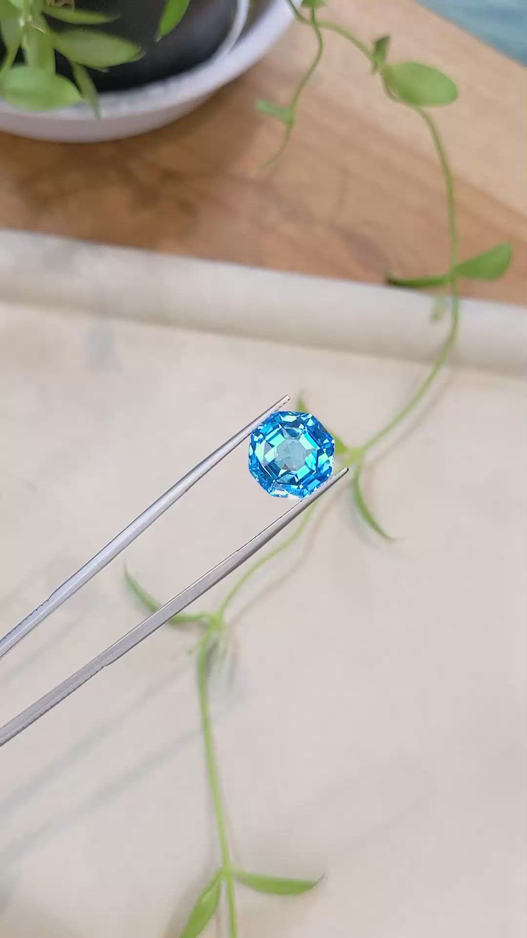 10.00 Ct. Swiss Blue Topaz from Brazil Size Video