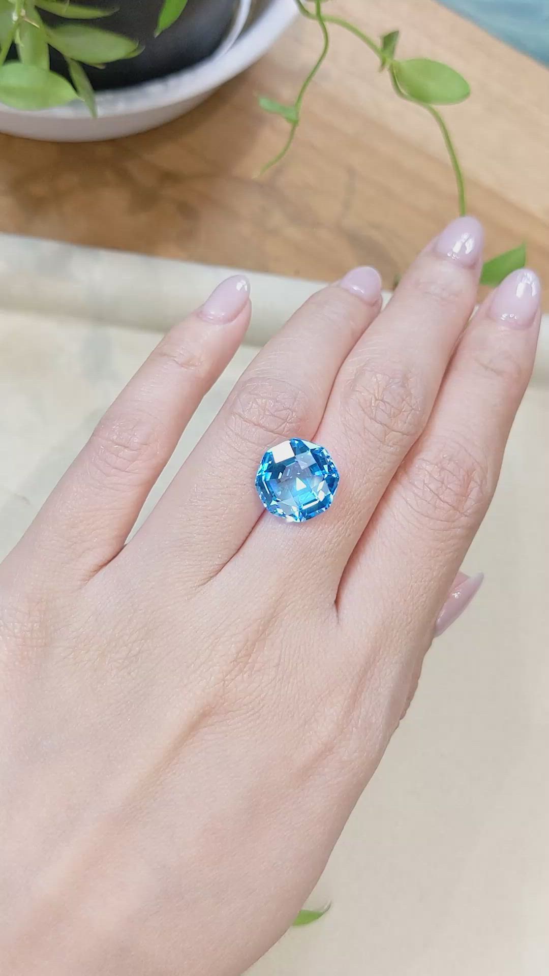 10.00 Ct. Swiss Blue Topaz from Brazil Size Video