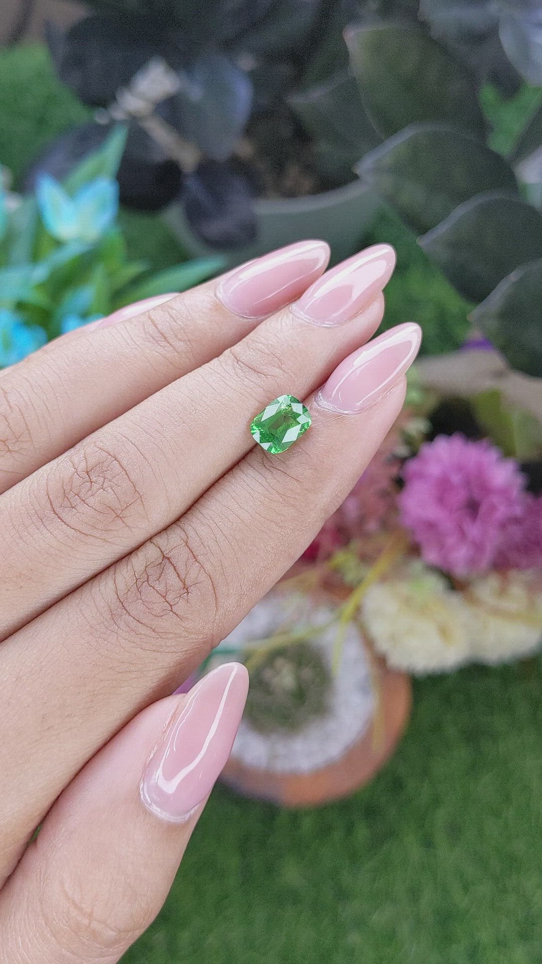 1.86 Ct. Tsavorite Garnet from Tanzania Size Video