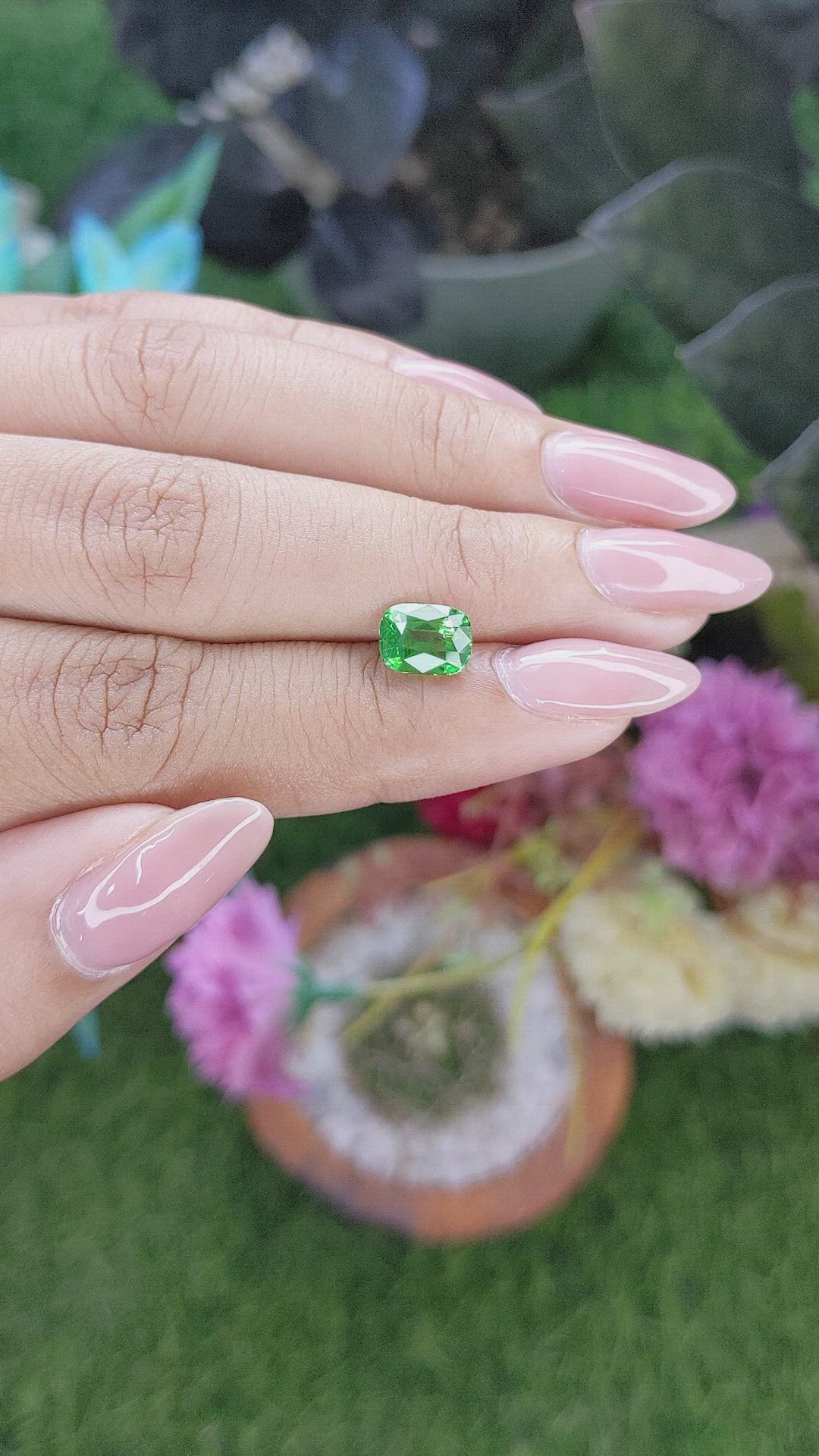 1.86 Ct. Tsavorite Garnet from Tanzania Size Video