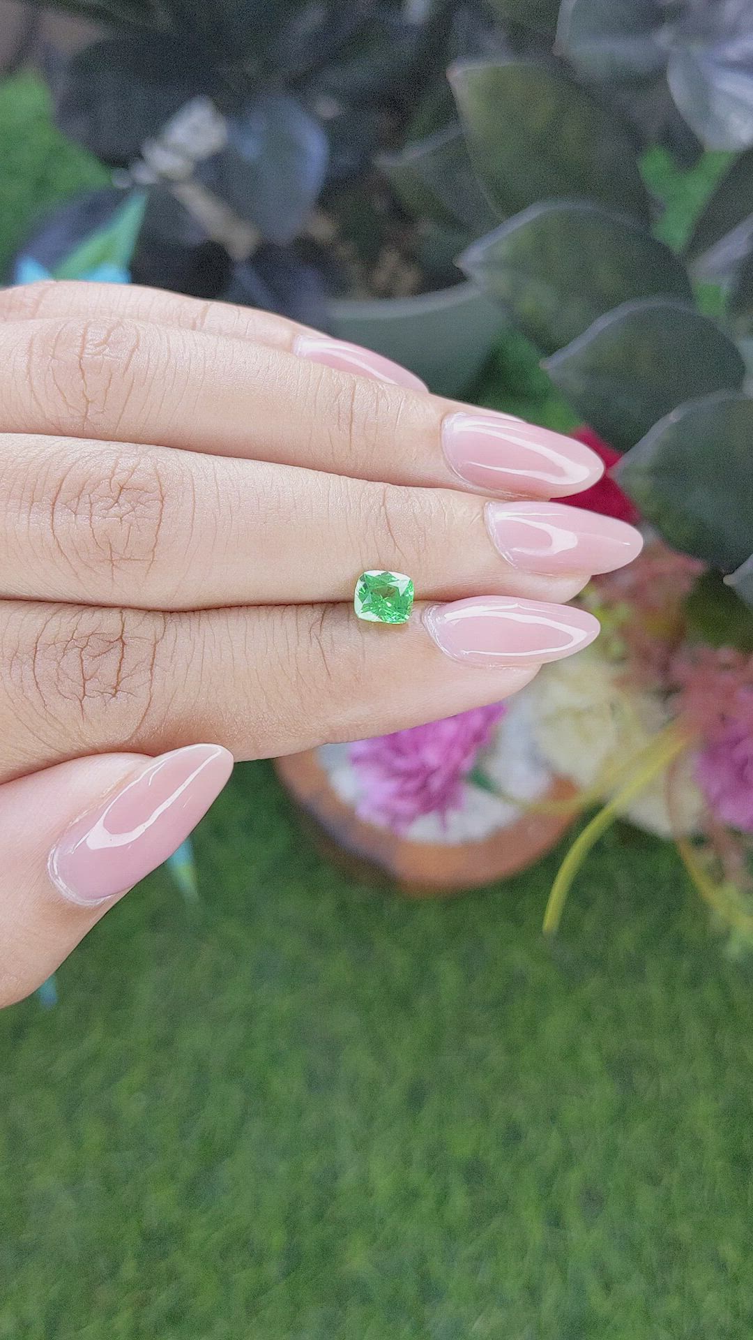 0.84 Ct. Tsavorite Garnet from Tanzania Size Video