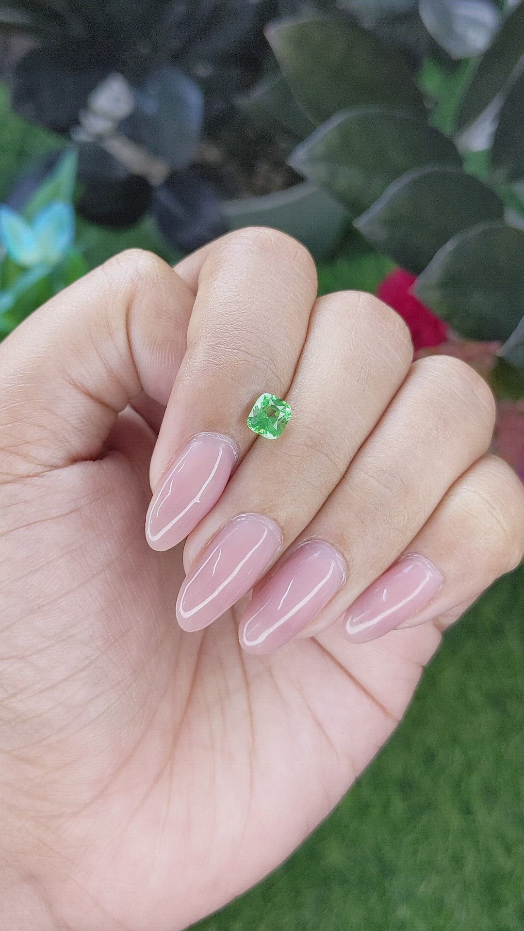 0.84 Ct. Tsavorite Garnet from Tanzania Size Video