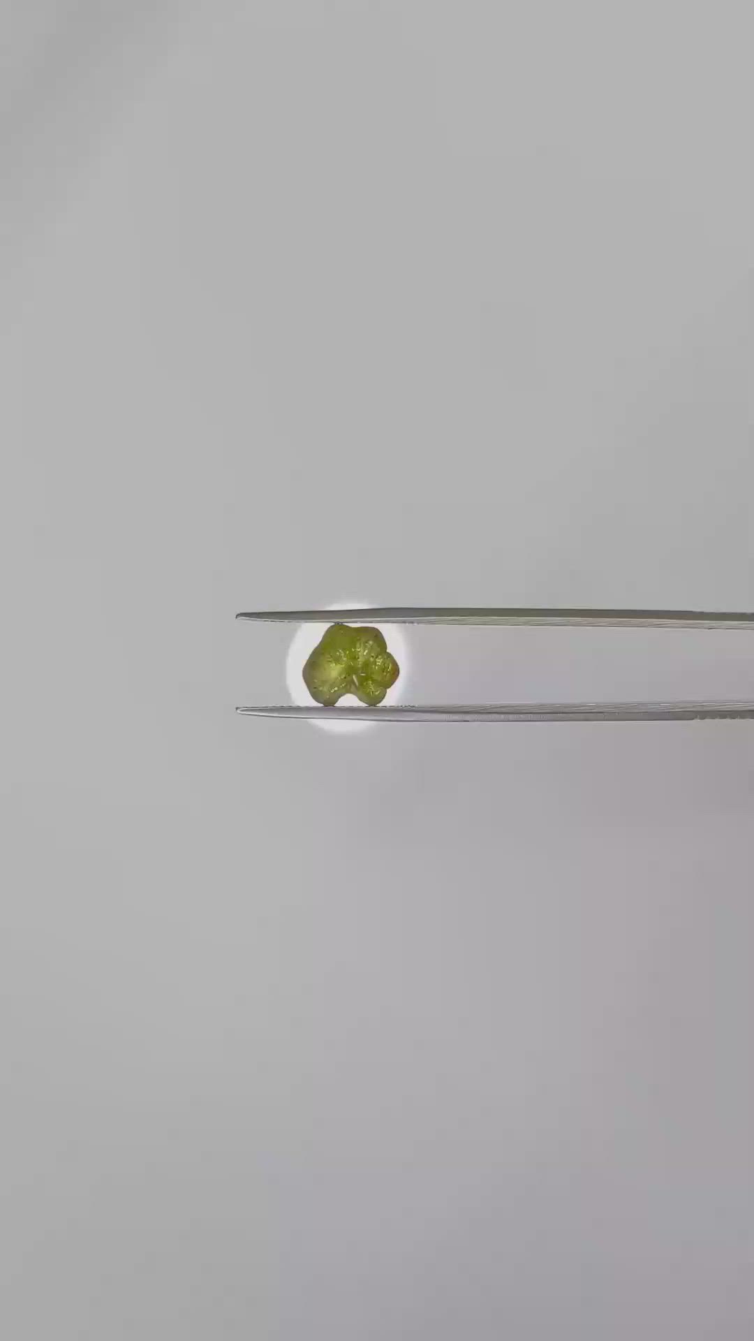 4.14 Ct. Yellowish Green Chrysoberyl from Ceylon (Sri Lanka) Size Video